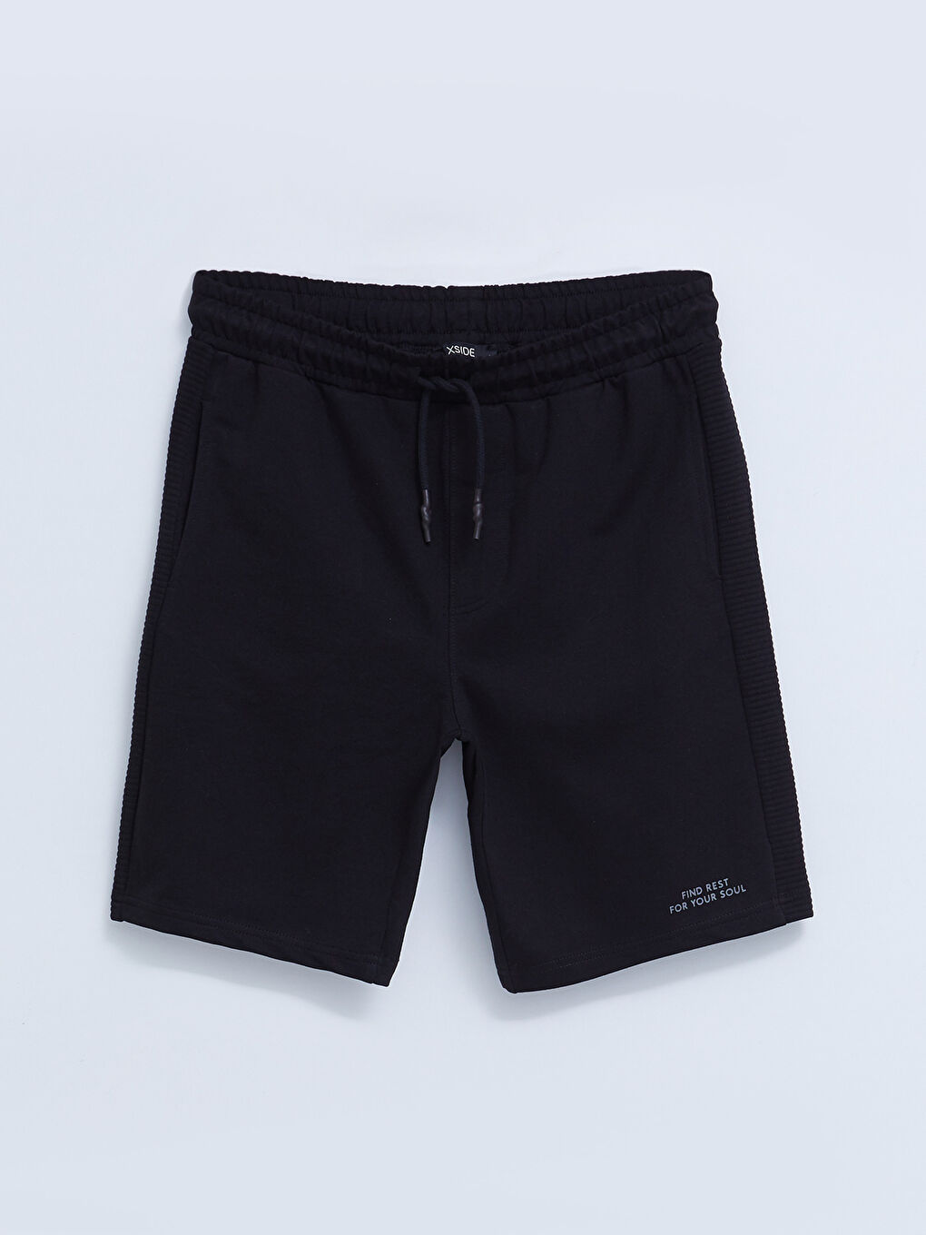 Siyah Standart Kalıp Erkek Spor Şort-5