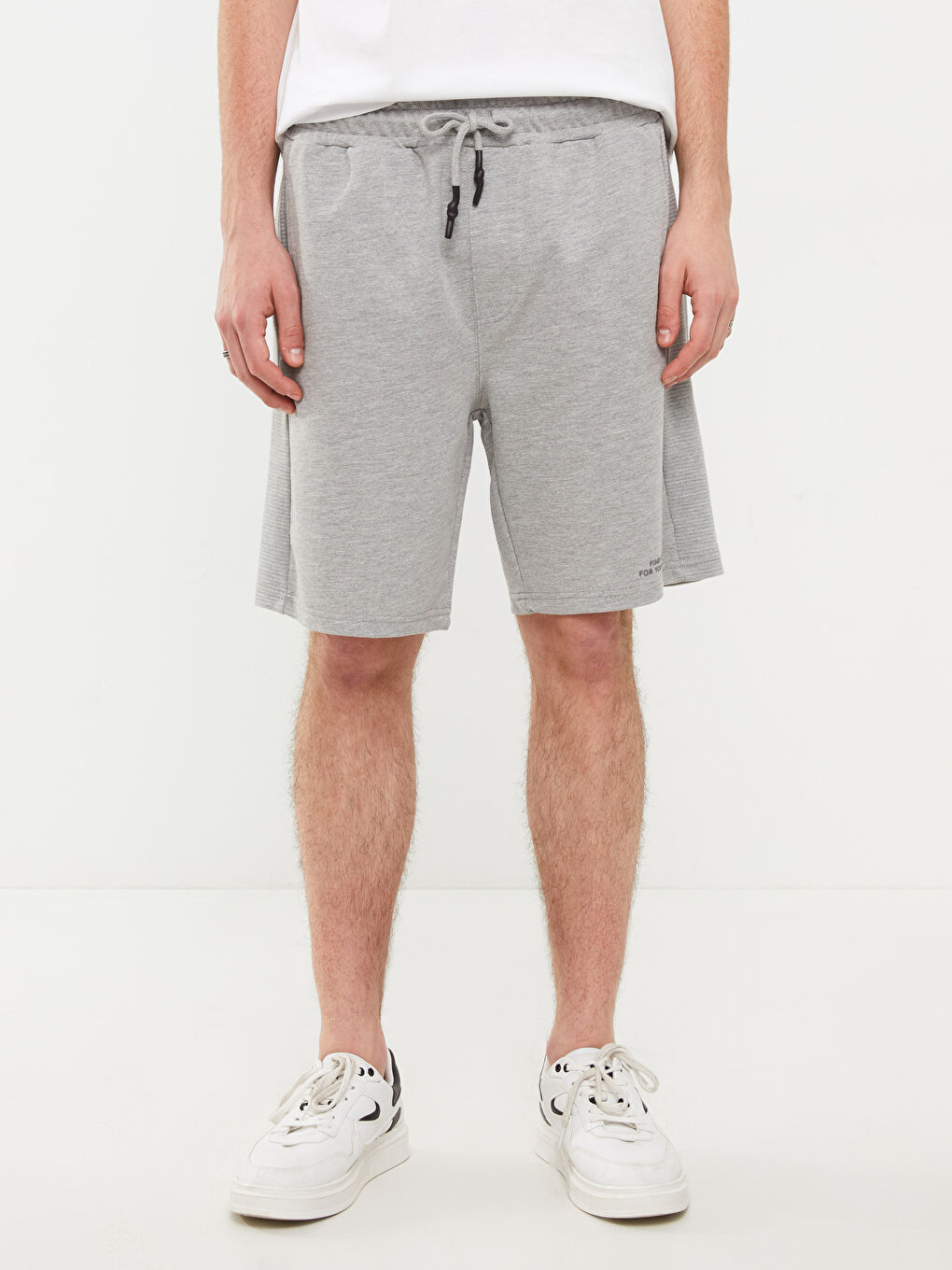 Gri Standart Kalıp Erkek Spor Şort-3