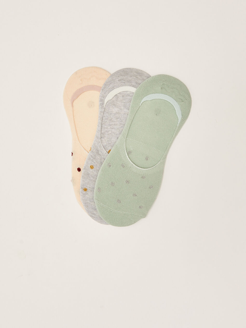 LCW DREAM Polka Dot Women's Invisible Socks 3-Pack -S2EP35Z8-LA4