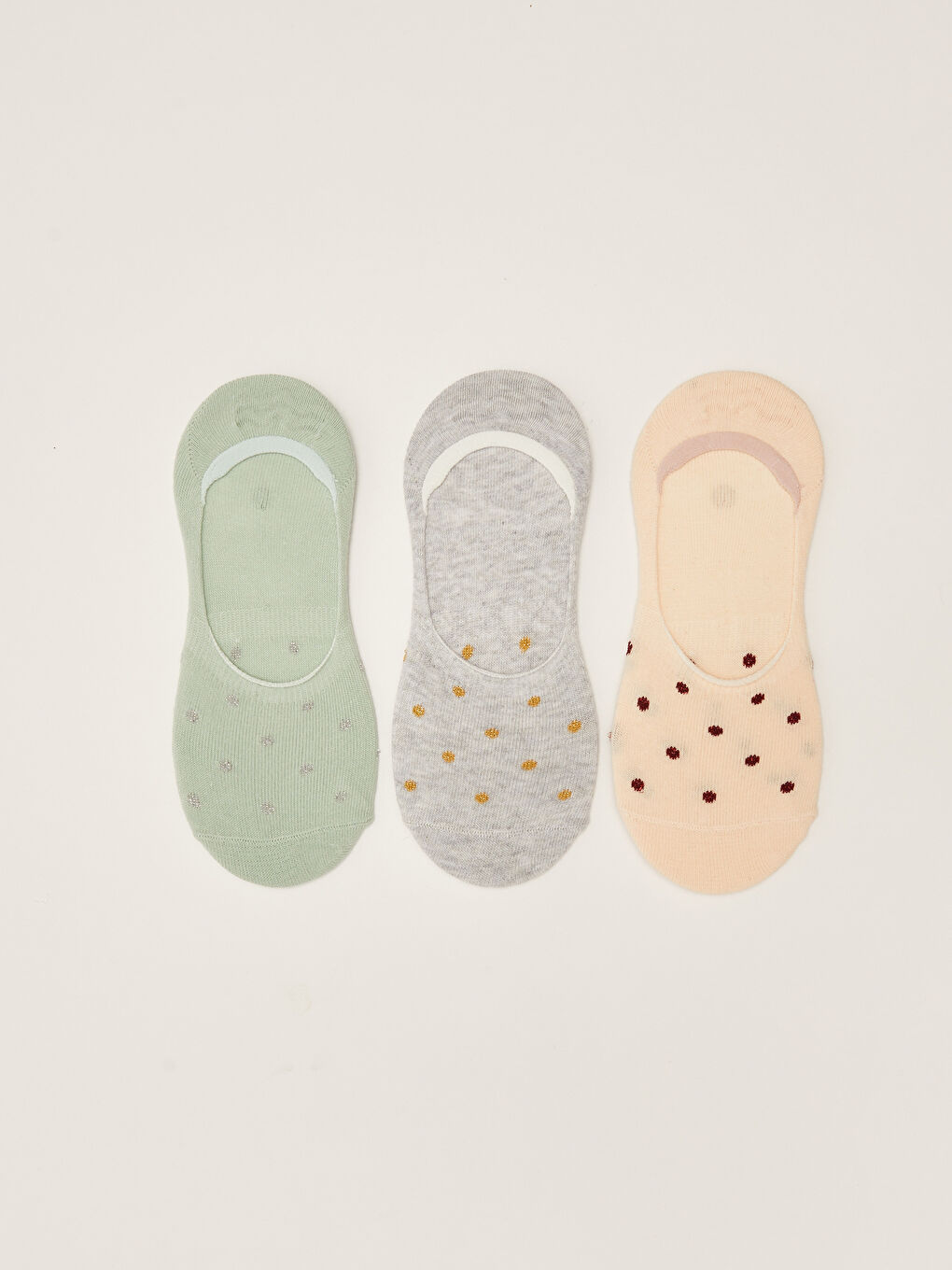 LCW DREAM Polka Dot Women's Invisible Socks 3-Pack -S2EP35Z8-LA4