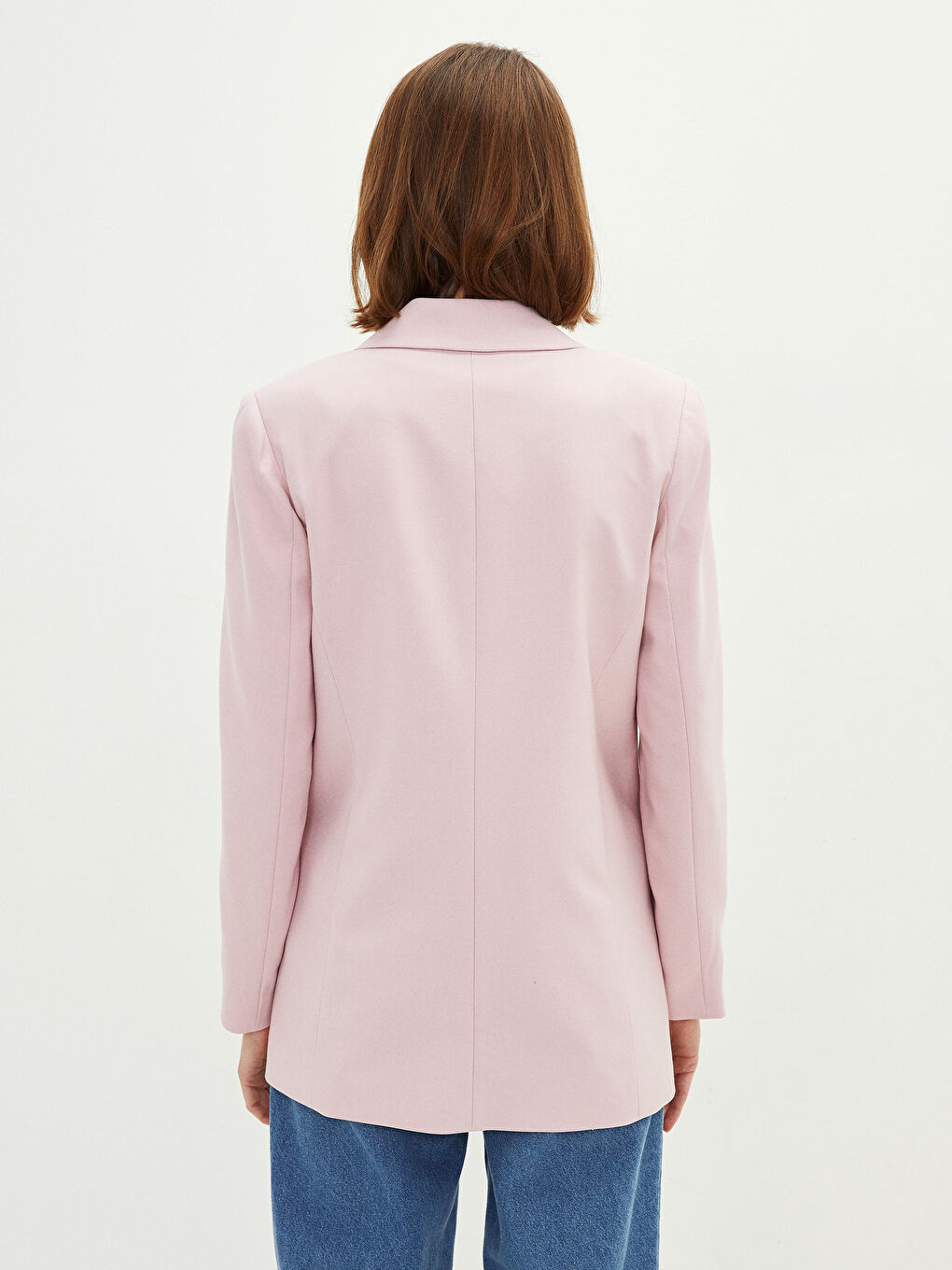 Sacou pentru Femei cu Închidere Frontală cu Nasturi, Croială Dreaptă, Mânecă Lungă-4