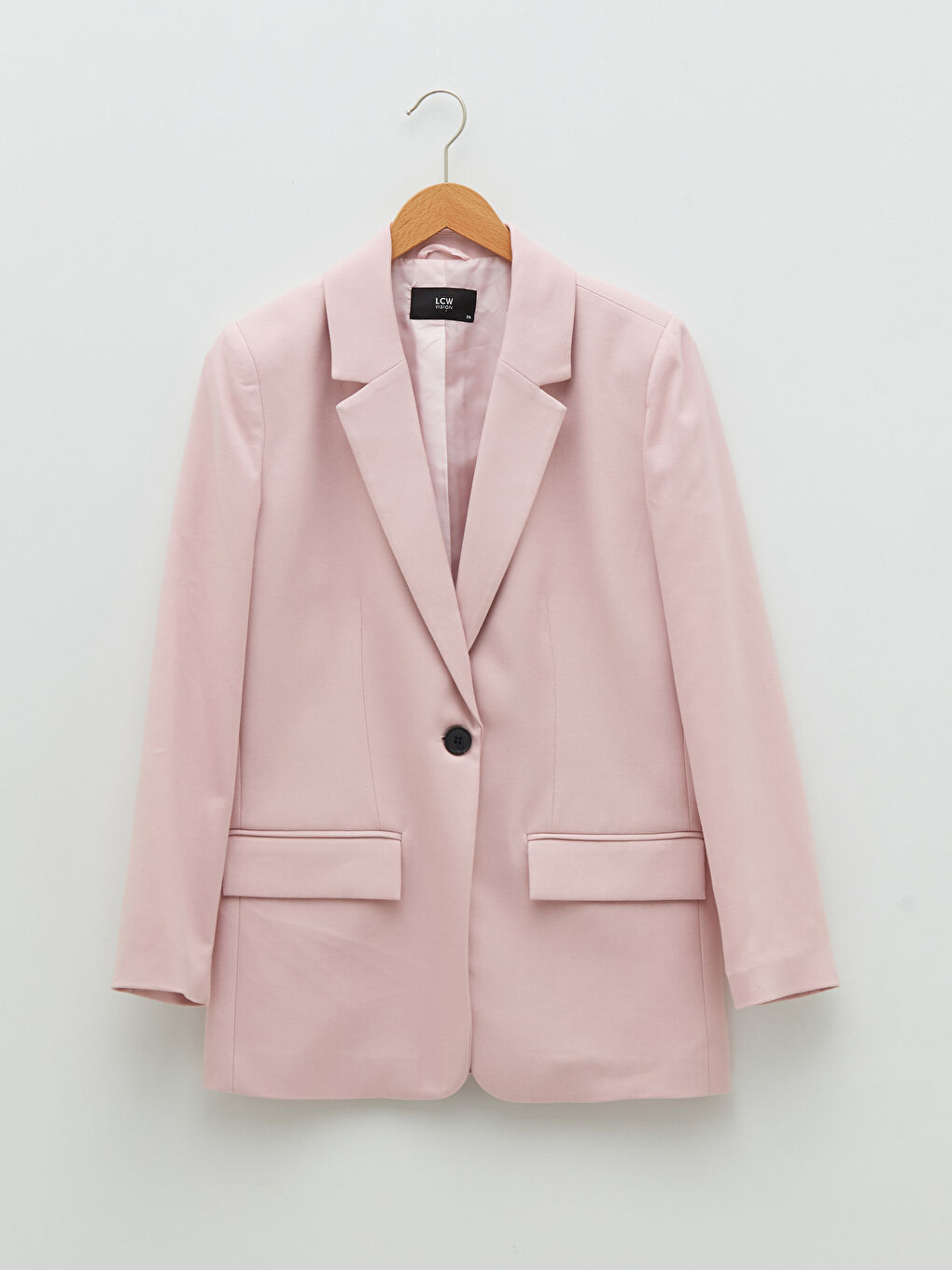 Sacou pentru Femei cu Închidere Frontală cu Nasturi, Croială Dreaptă, Mânecă Lungă-5