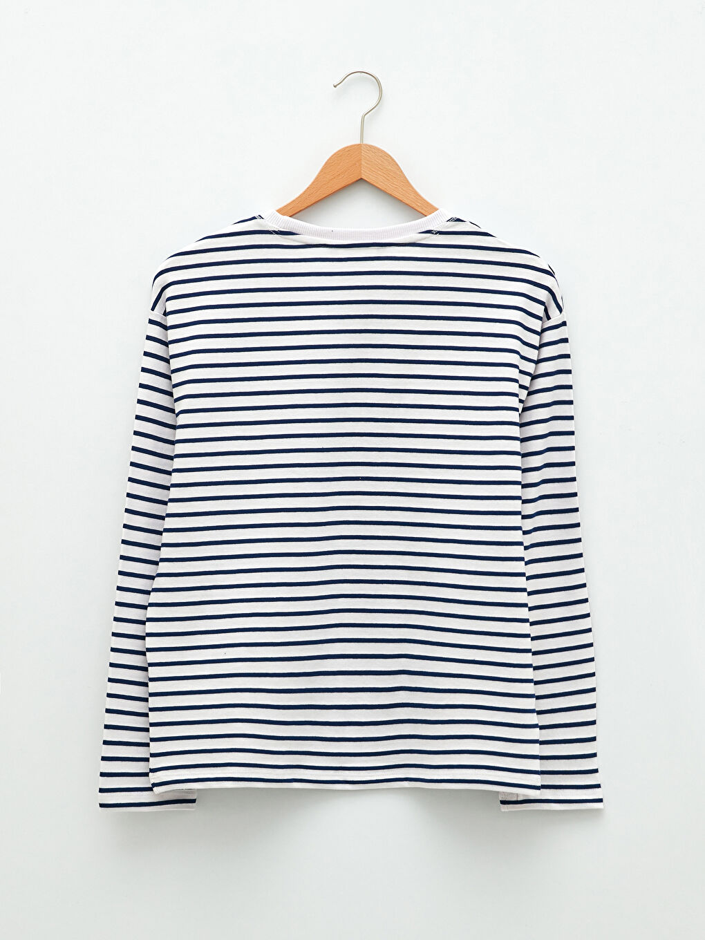 İndigo Bisiklet Yaka Çizgili Uzun Kollu Kadın Tişört-6