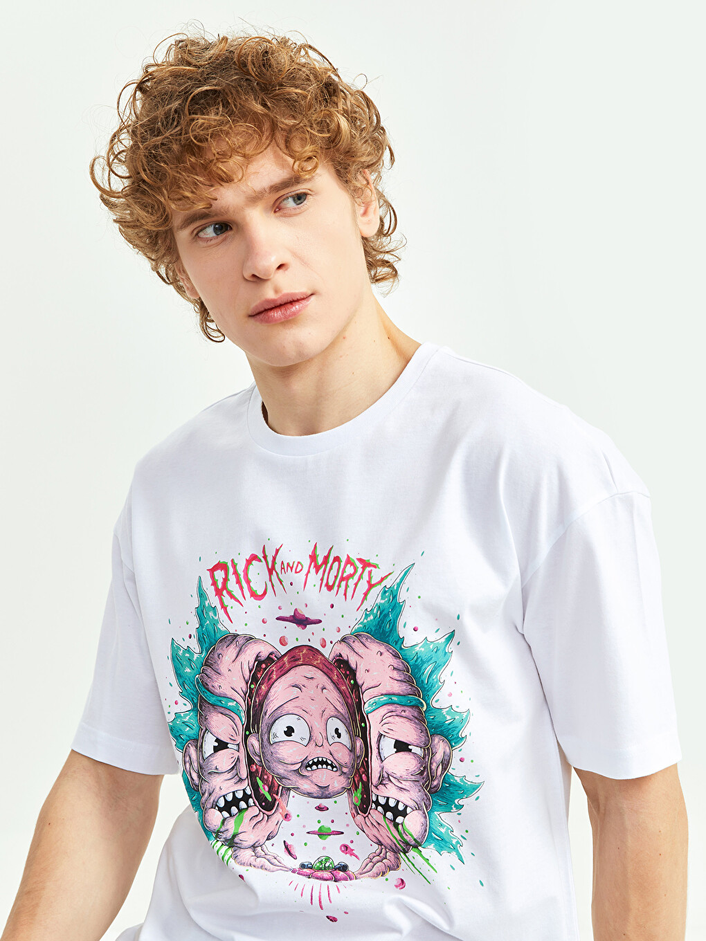 XSIDE Crew Neck Short Sleeve Rick And Morty Printed Jersey Men's T