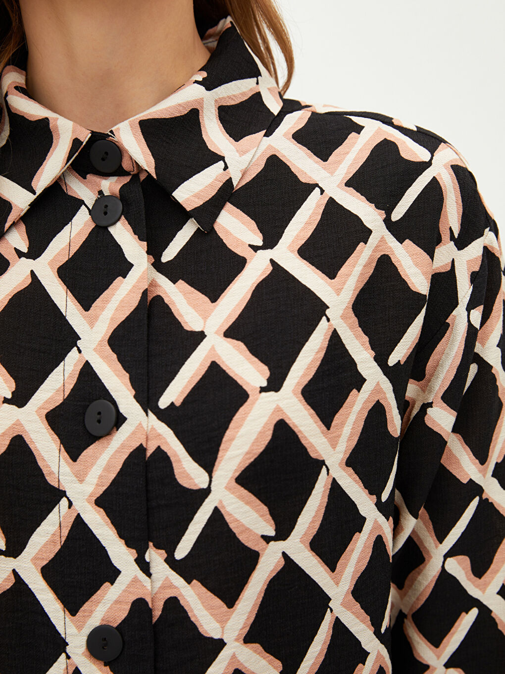 Платье-Рубашка Женское С Длинным Рукавом На Пуговицах С Принтом-3