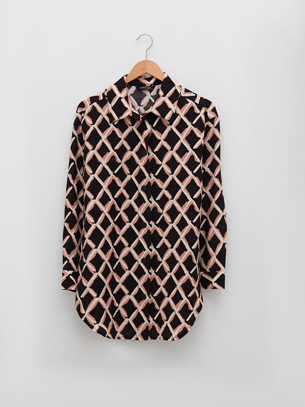 Платье-Рубашка Женское С Длинным Рукавом На Пуговицах С Принтом-5