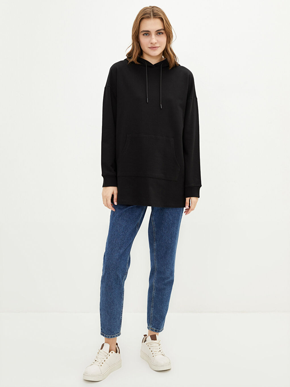 هودي نسائي سادة بأكمام طويلة-1