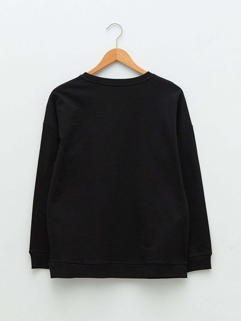 سويت شيرت كم طويل سادة بياقة دائرية للسيدات-6