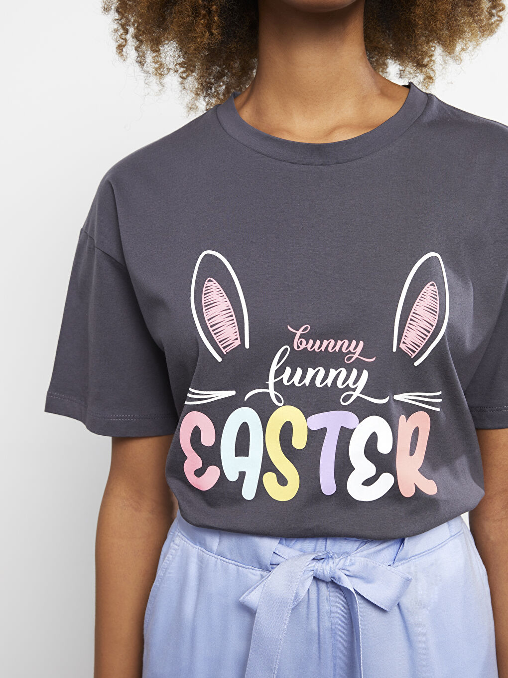 LCW Casual Rundhalsausschnitt Bedrucktes Kurzarm Baumwolle T-Shirt Für Damen Mutter Tochter Kombination -S2EP94Z8-HHY