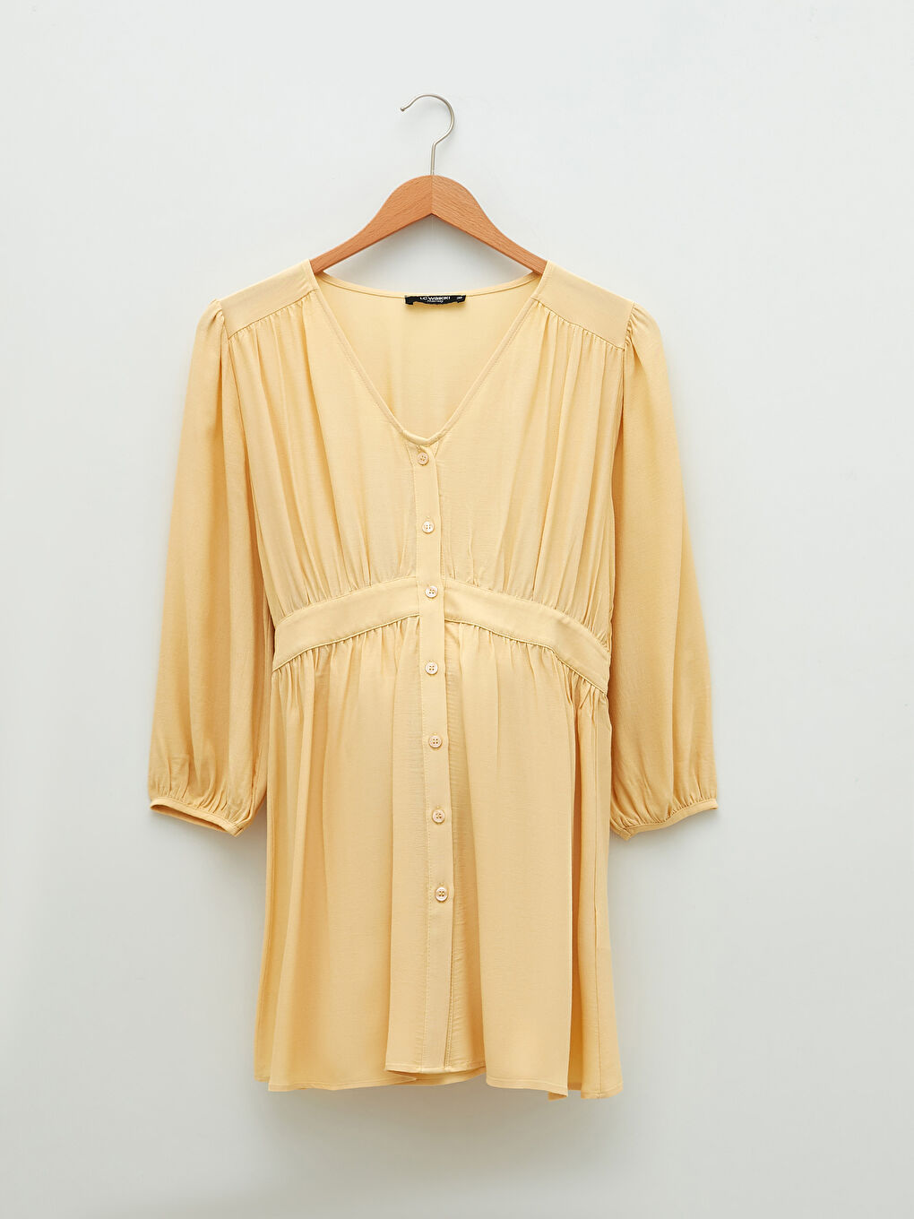 V Neck Straight Long Sleeve Viscose Maternity Tunic -S2EQ06Z8-S4D