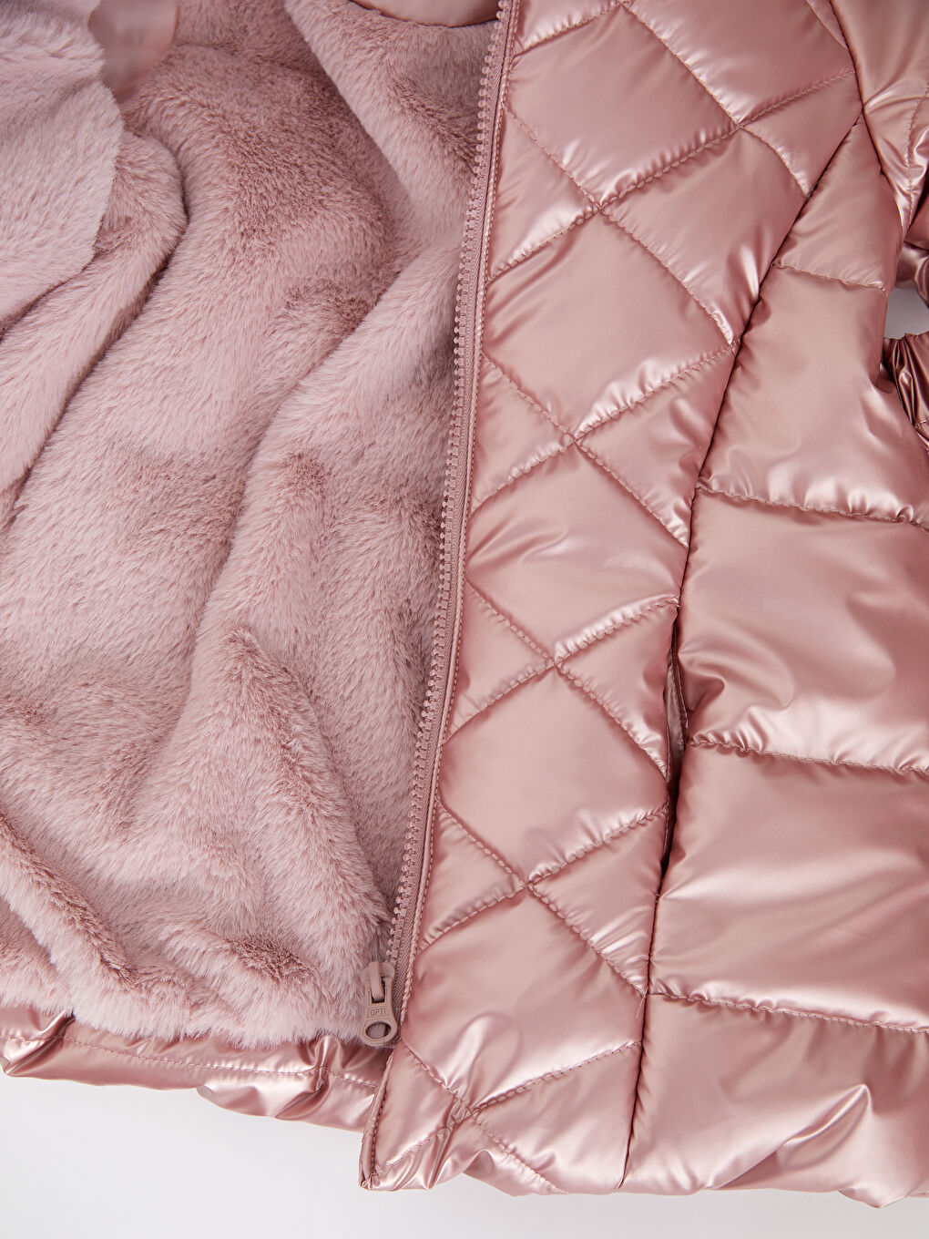 Pembe Kapüşonlu Uzun Kollu Basic Kız Bebek Kaban-2