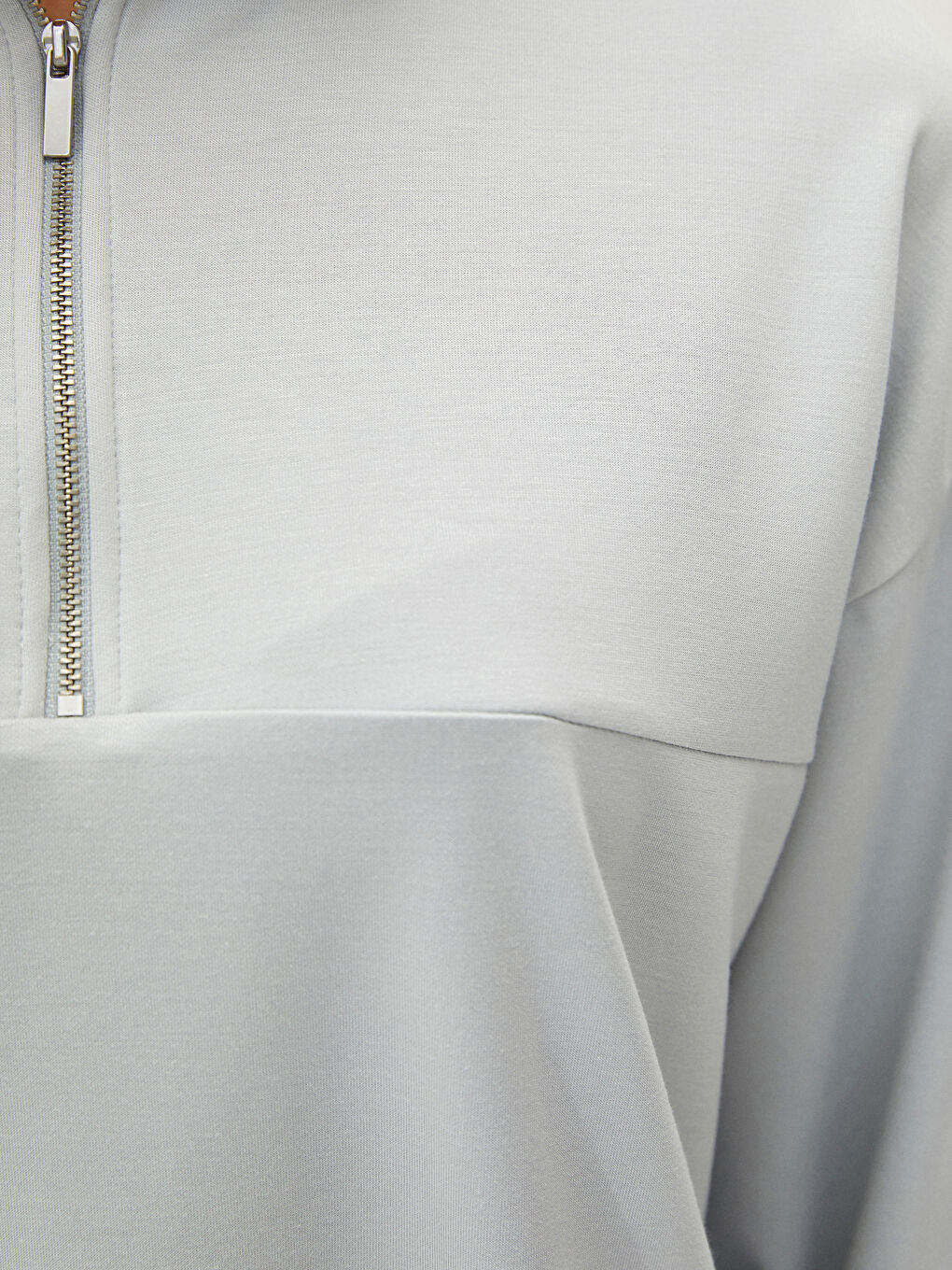 Sweat-shirt à col cheminée uni à manches longues pour Femmes-3