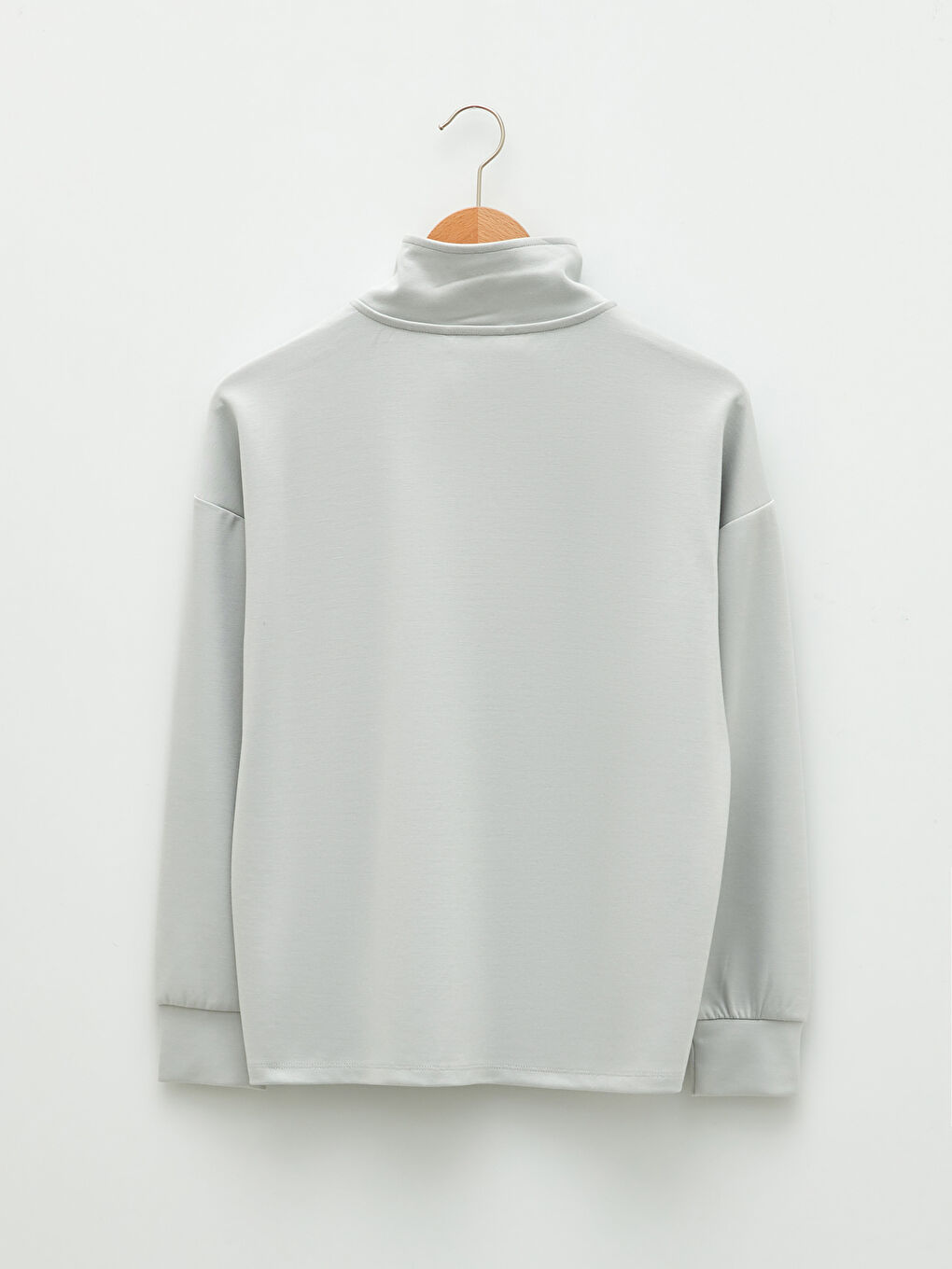 Sweat-shirt à col cheminée uni à manches longues pour Femmes-6