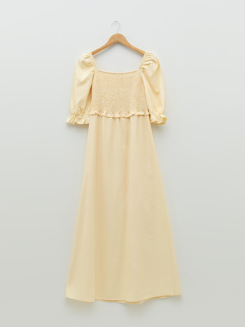 Square Neck Straight Short Sleeve Poplin Maternity Dress-5