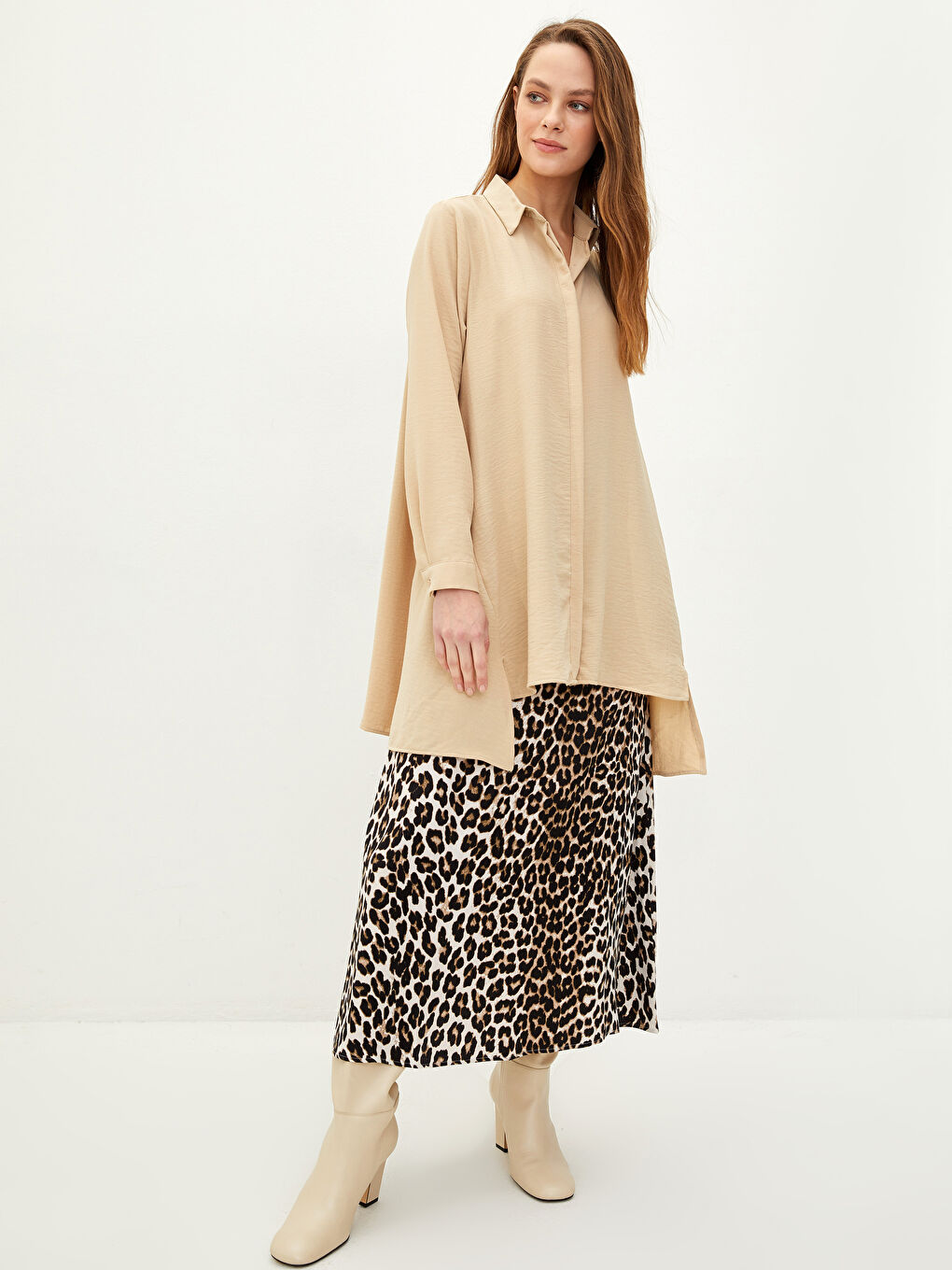 Plain Long Sleeve Women's Shirt Tunic-2