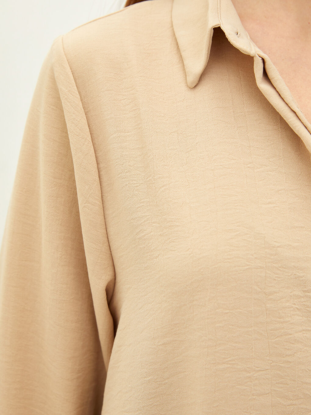 Plain Long Sleeve Women's Shirt Tunic-3