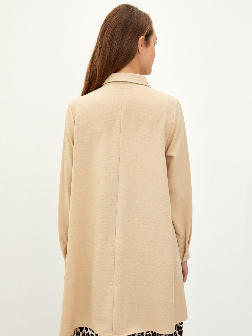 Plain Long Sleeve Women's Shirt Tunic-4