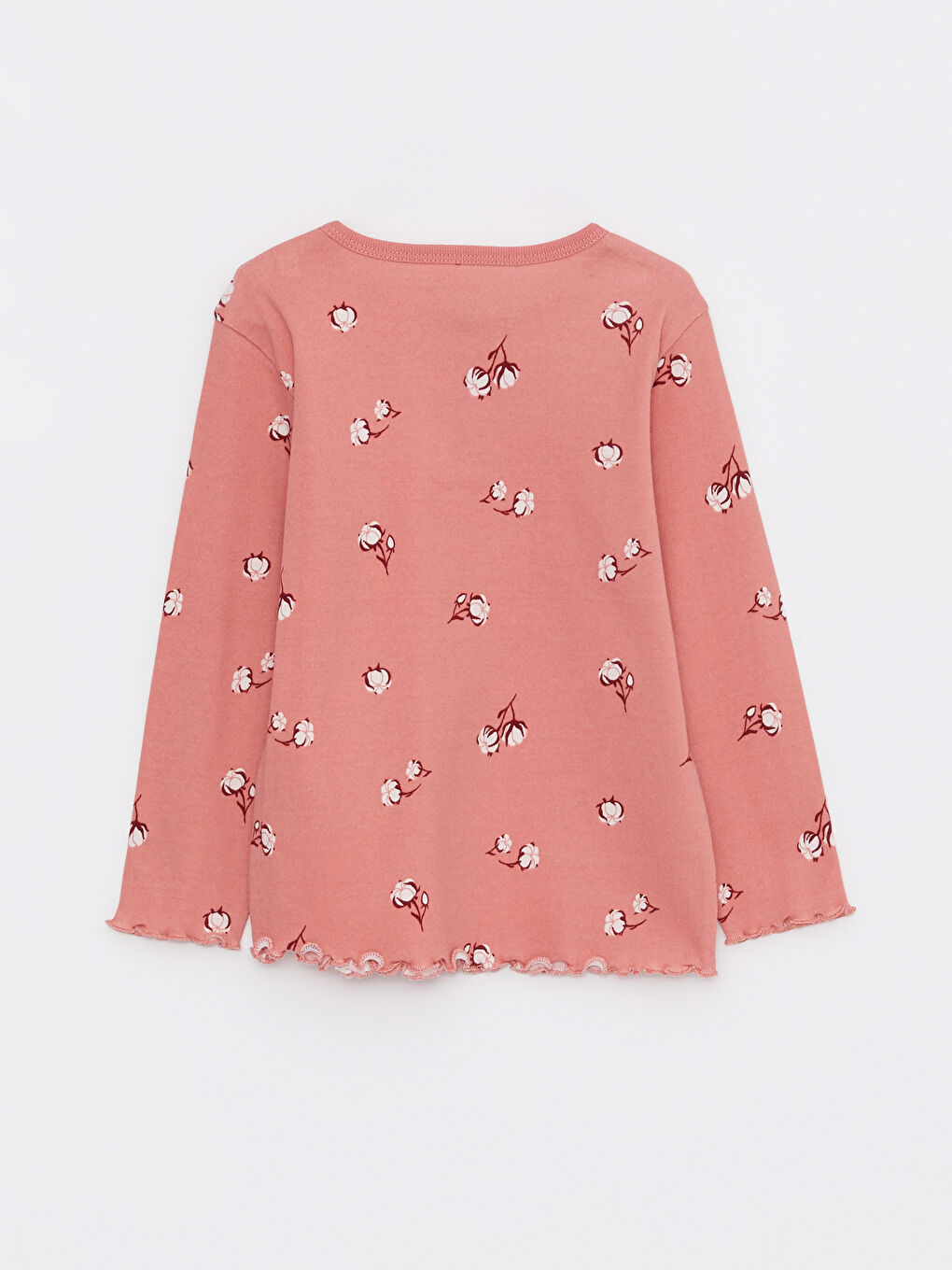 Pembe Bisiklet Yaka Uzun Kollu Baskılı Pamuklu Kız Bebek Pijama Takım-2