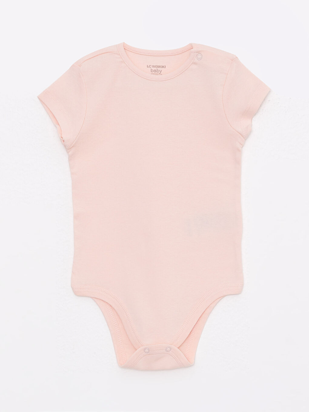 Crew Neck Short Sleeve Baby Girls' Snap Fastener Bodysuit 3-pack-2