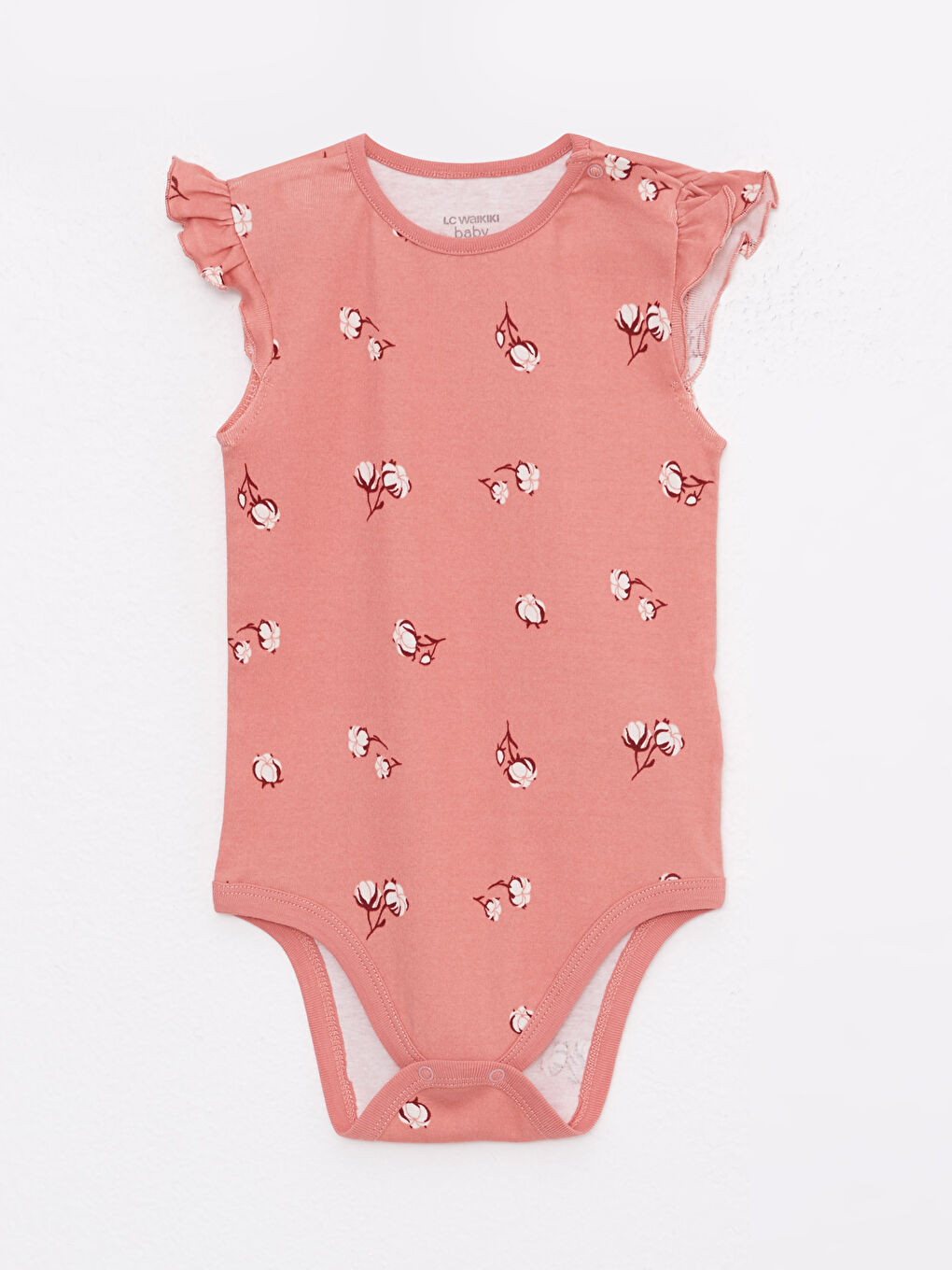 Crew Neck Short Sleeve Baby Girls' Snap Fastener Bodysuit 3-pack-3