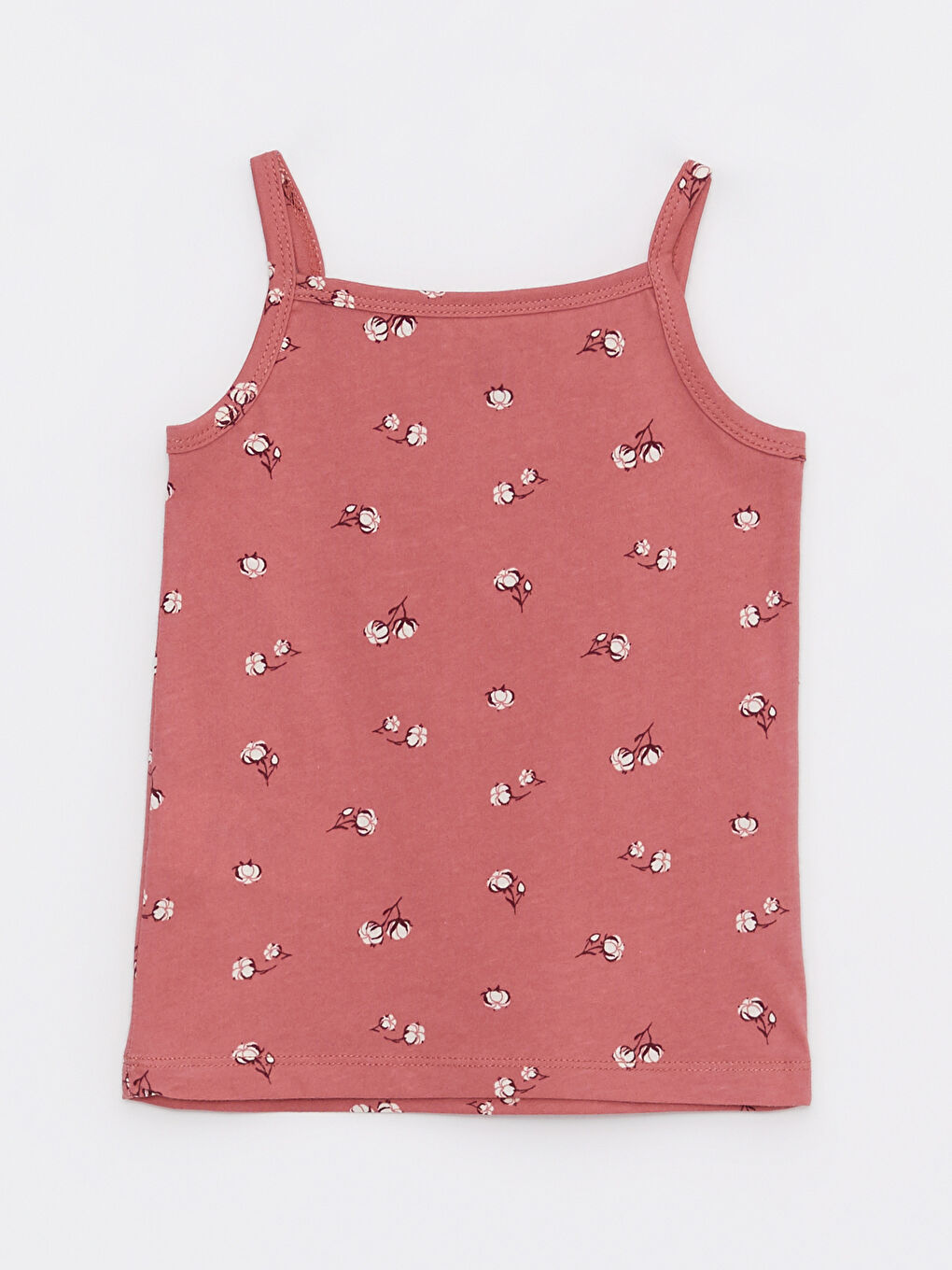 Pembe Kare Yaka Askılı Pamuklu Kız Bebek Atlet 3'lü-2