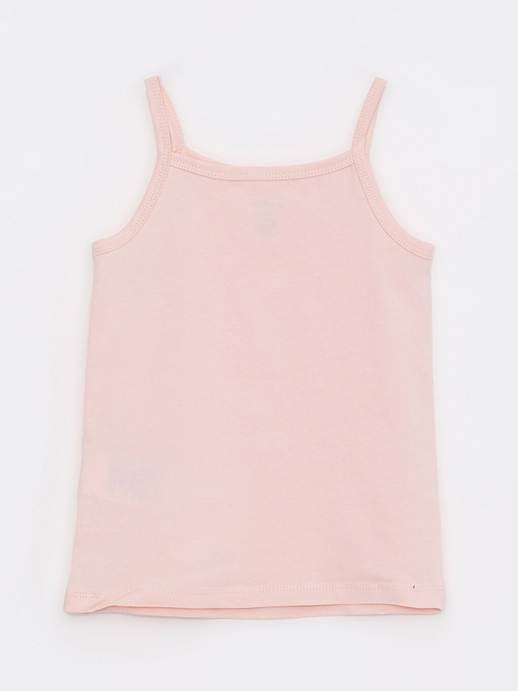 Pembe Kare Yaka Askılı Pamuklu Kız Bebek Atlet 3'lü-6