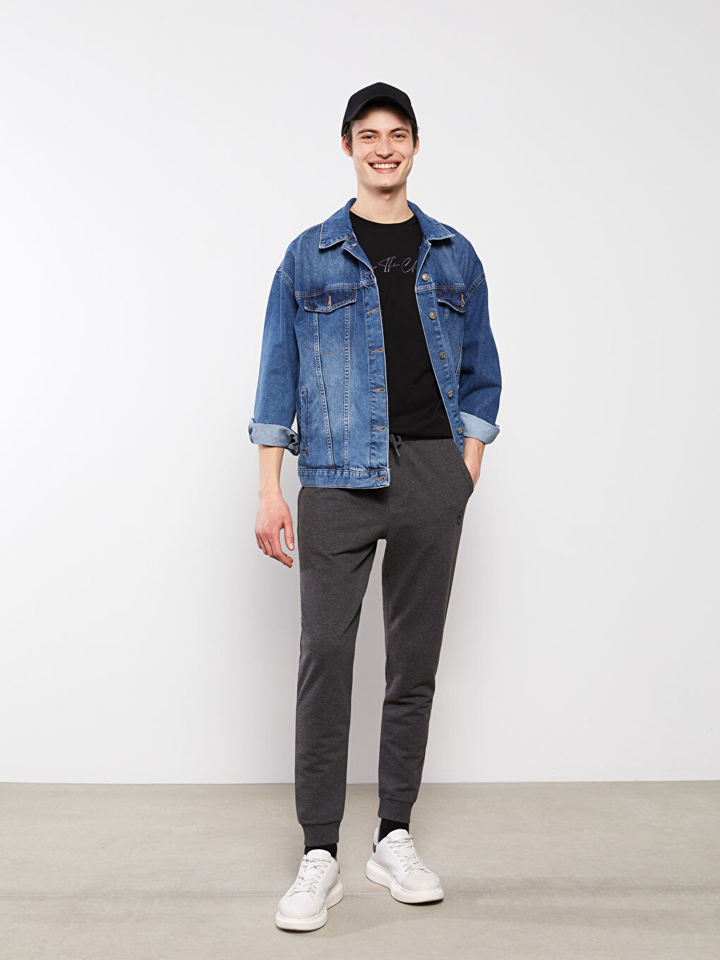 Antrasit Slim Fit Erkek Eşofman Altı-1