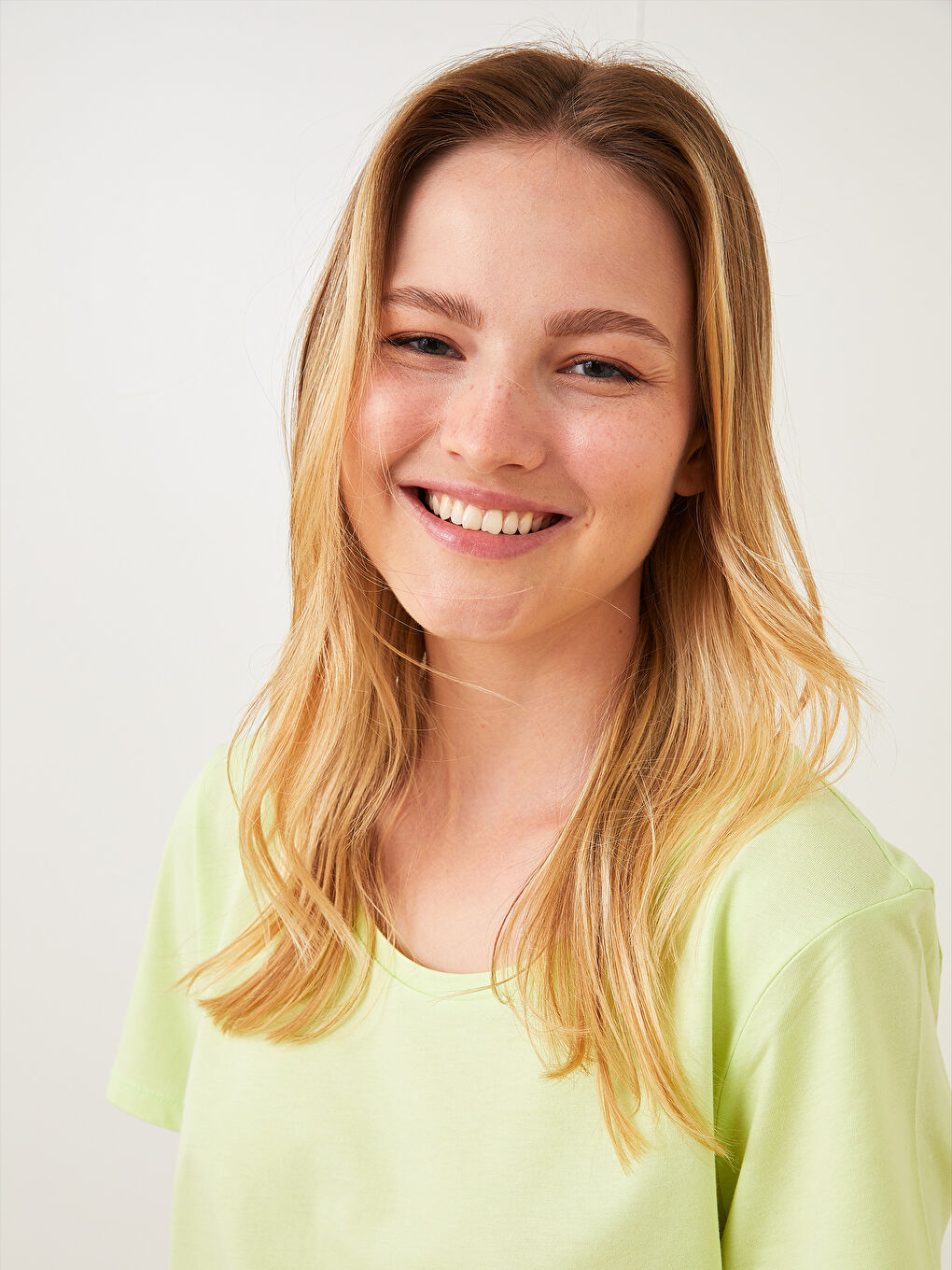 طقم بيجامة ياقة دائرية عادي كم قصير قطن للسيدات-3