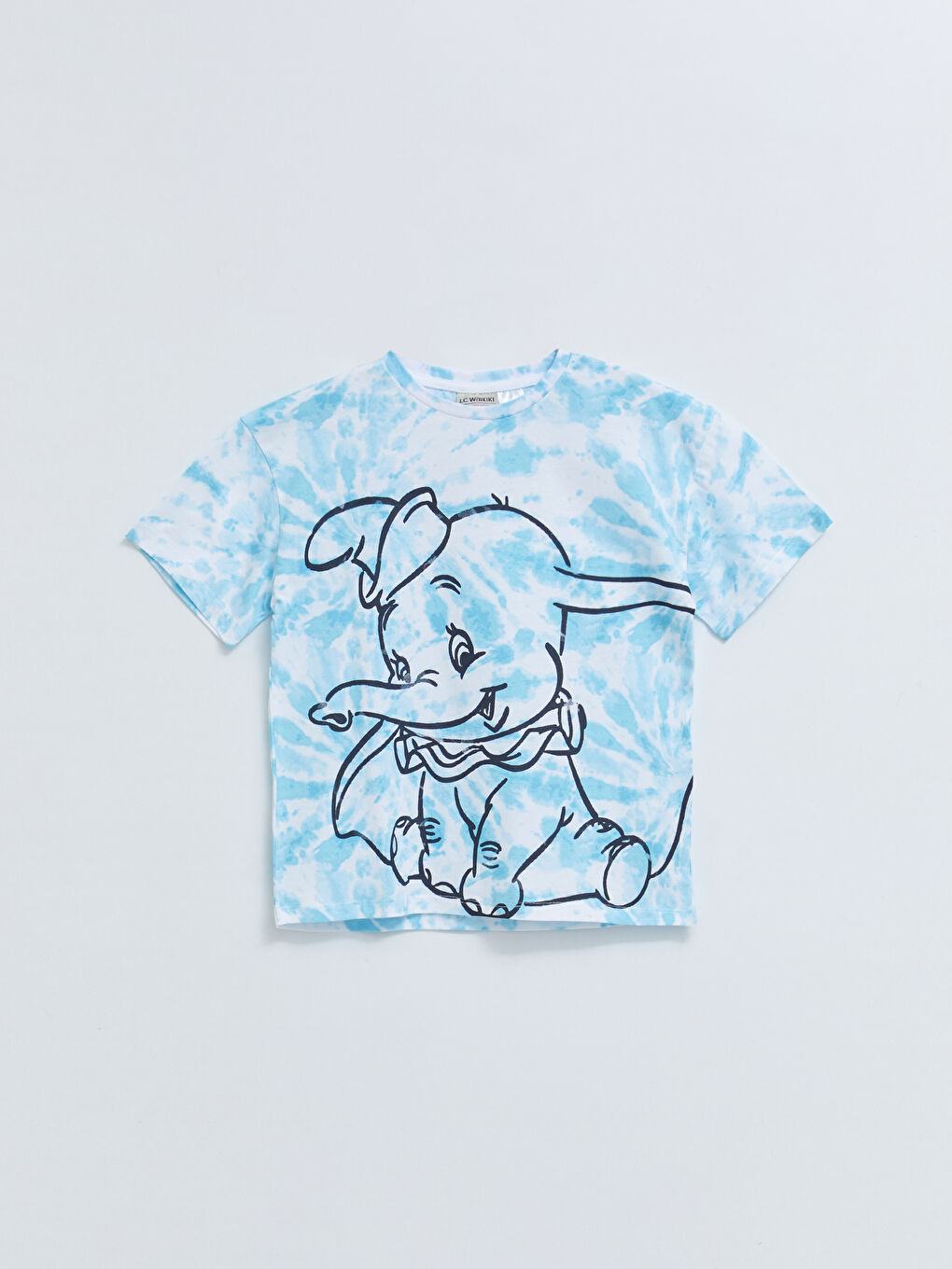 LCW Kids Crew Neck Dumbo Printed Short Sleeve Cotton Girls T-Shirt -S2ER77Z4-LTY