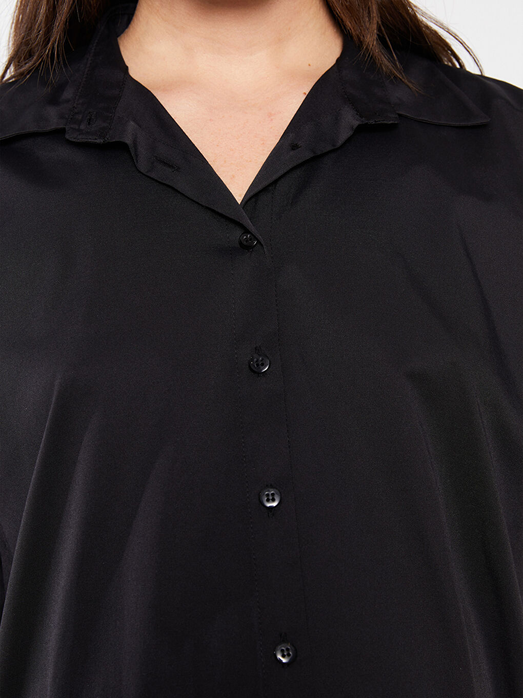 Shirt Neck Regular Long Sleeve Poplin Maternity Dress -S2ER81Z8-CVL