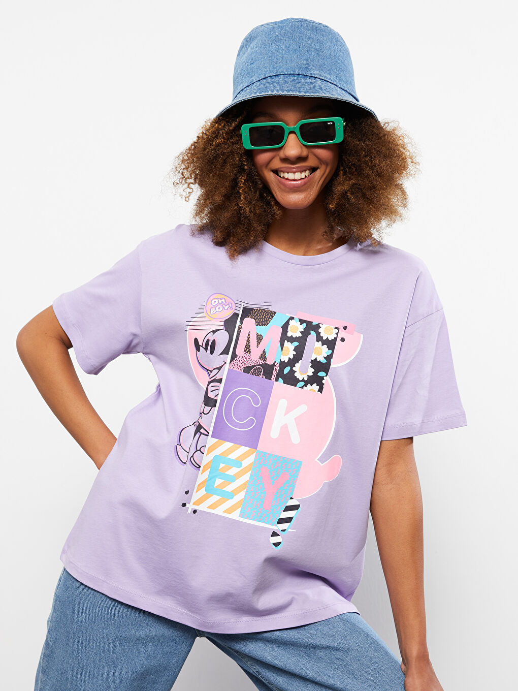 Crew Neck Mickey Mouse Printed Short Sleeve Cotton Women's T-Shirt Mother Girl Combine -S2ER82Z8-FKW