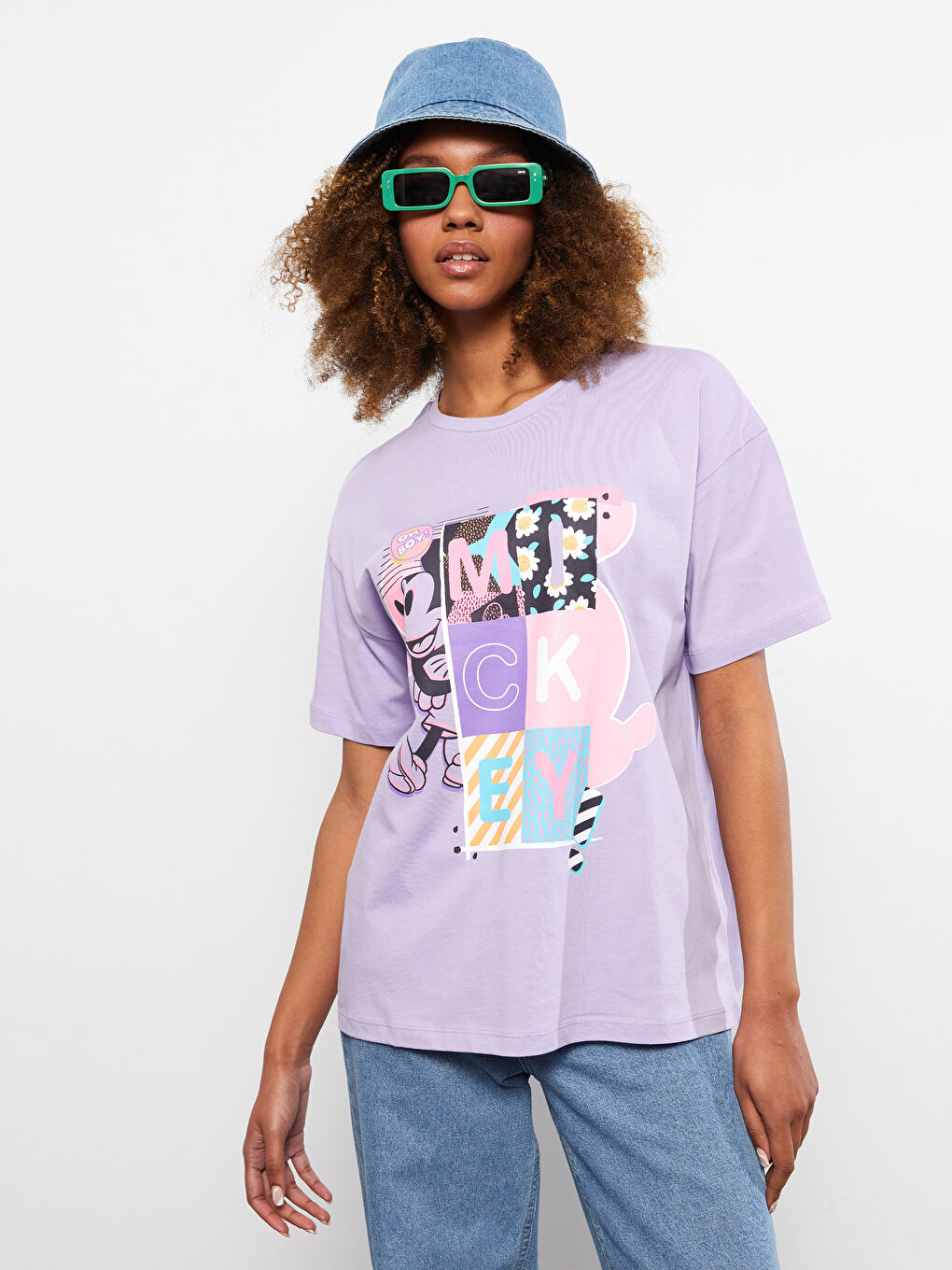 Crew Neck Mickey Mouse Printed Short Sleeve Cotton Women's T-Shirt Mother Girl Combine -S2ER82Z8-FKW