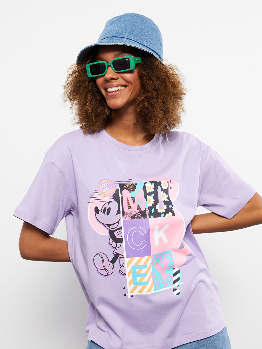 Crew Neck Mickey Mouse Printed Short Sleeve Cotton Women's T-Shirt Mother Girl Combine -S2ER82Z8-FKW