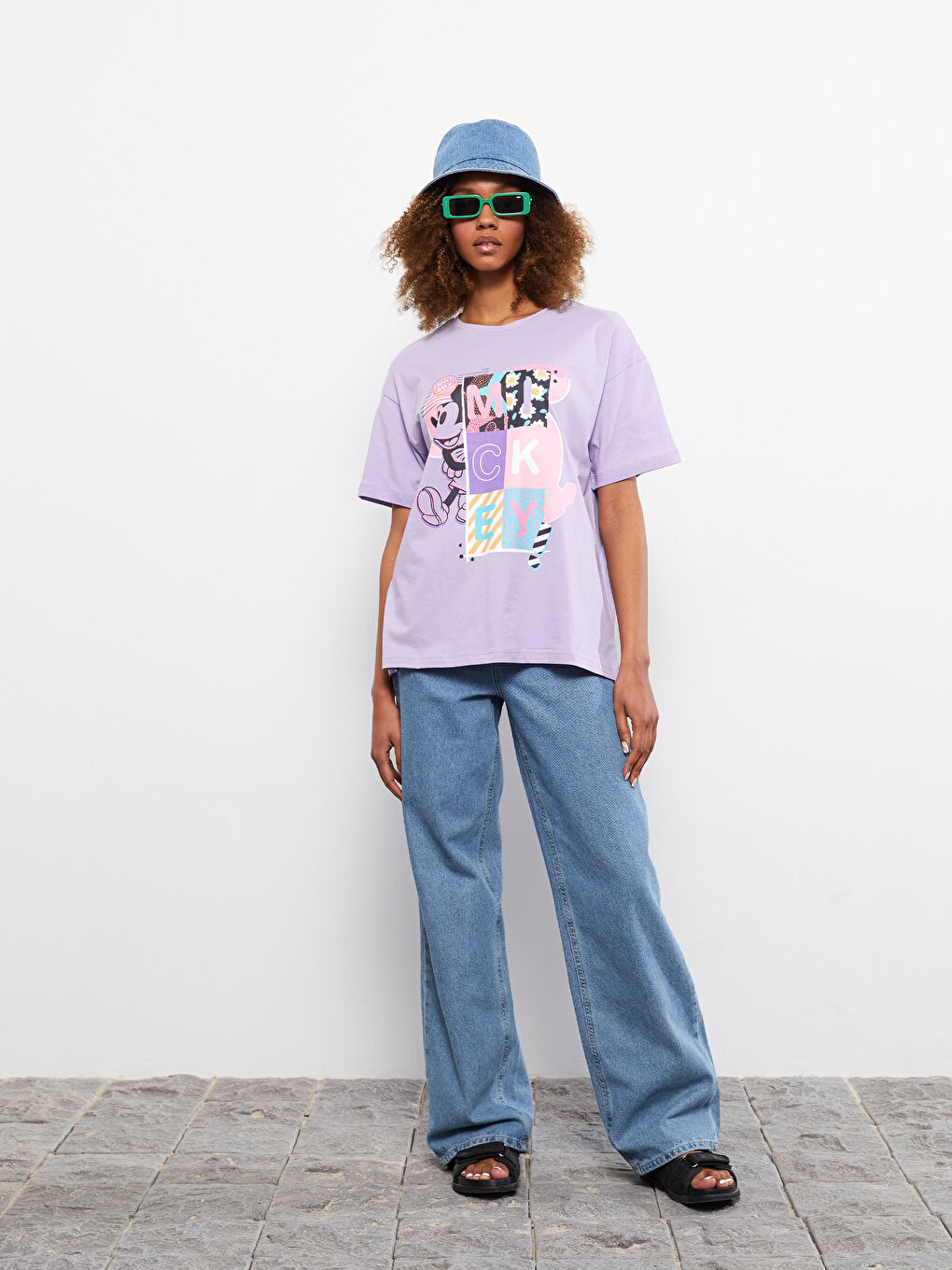 Crew Neck Mickey Mouse Printed Short Sleeve Cotton Women's T-Shirt Mother Girl Combine -S2ER82Z8-FKW