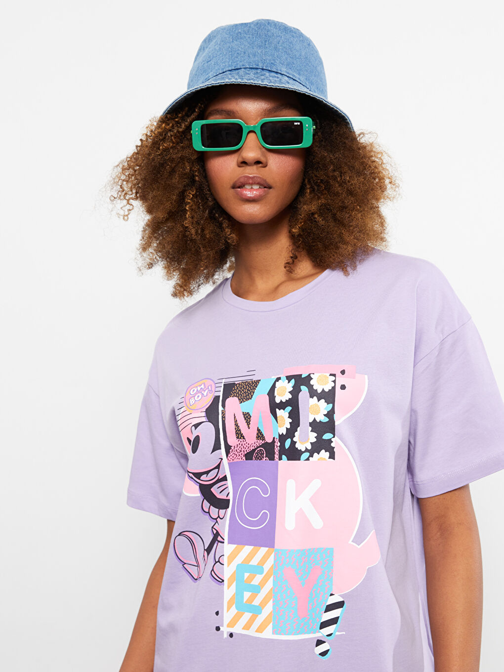 Crew Neck Mickey Mouse Printed Short Sleeve Cotton Women's T-Shirt Mother Girl Combine -S2ER82Z8-FKW