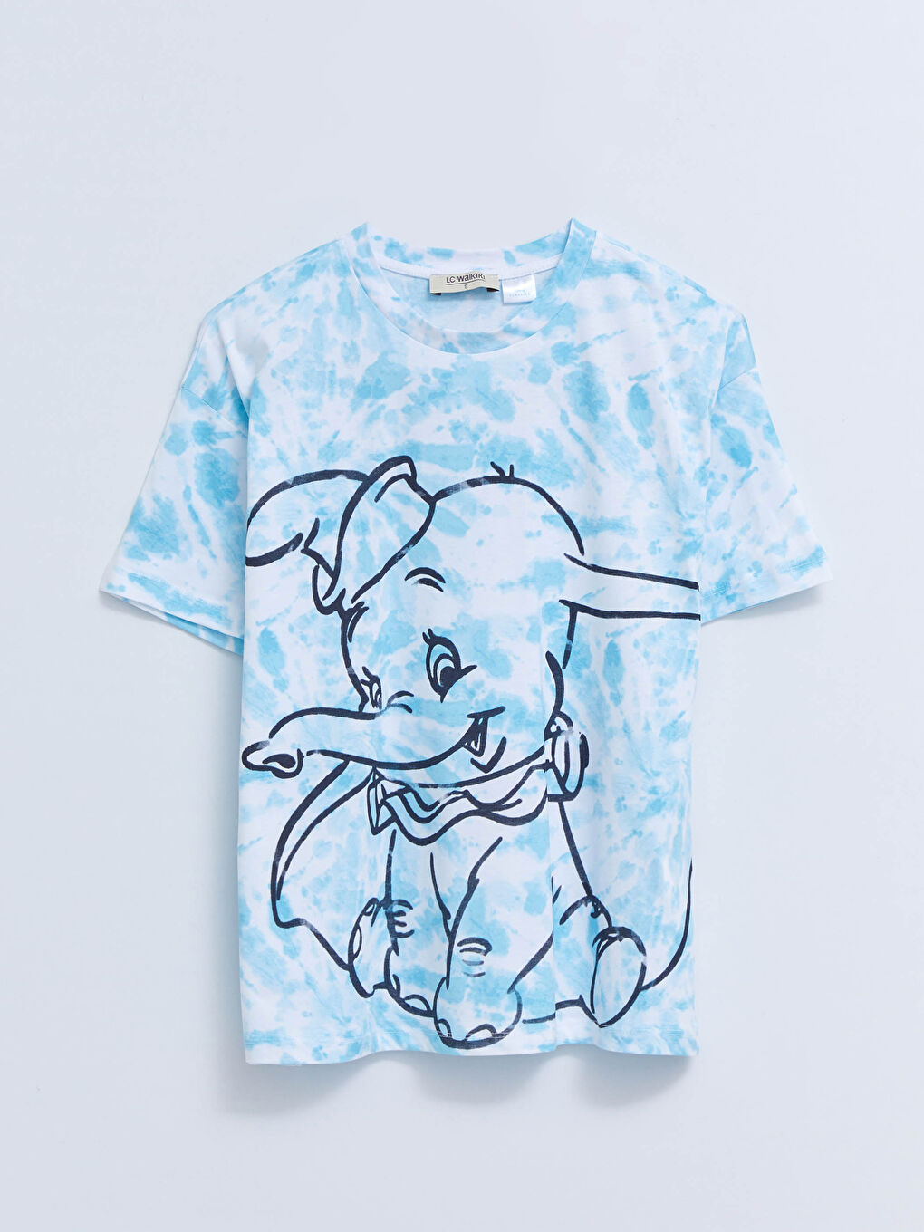 LCW Casual T-shirt en Coton à Manches Courtes avec Col Rond et Imprimé Dumbo pour Femmes - Combinaison Mère Fille -S2ER83Z8-LTY