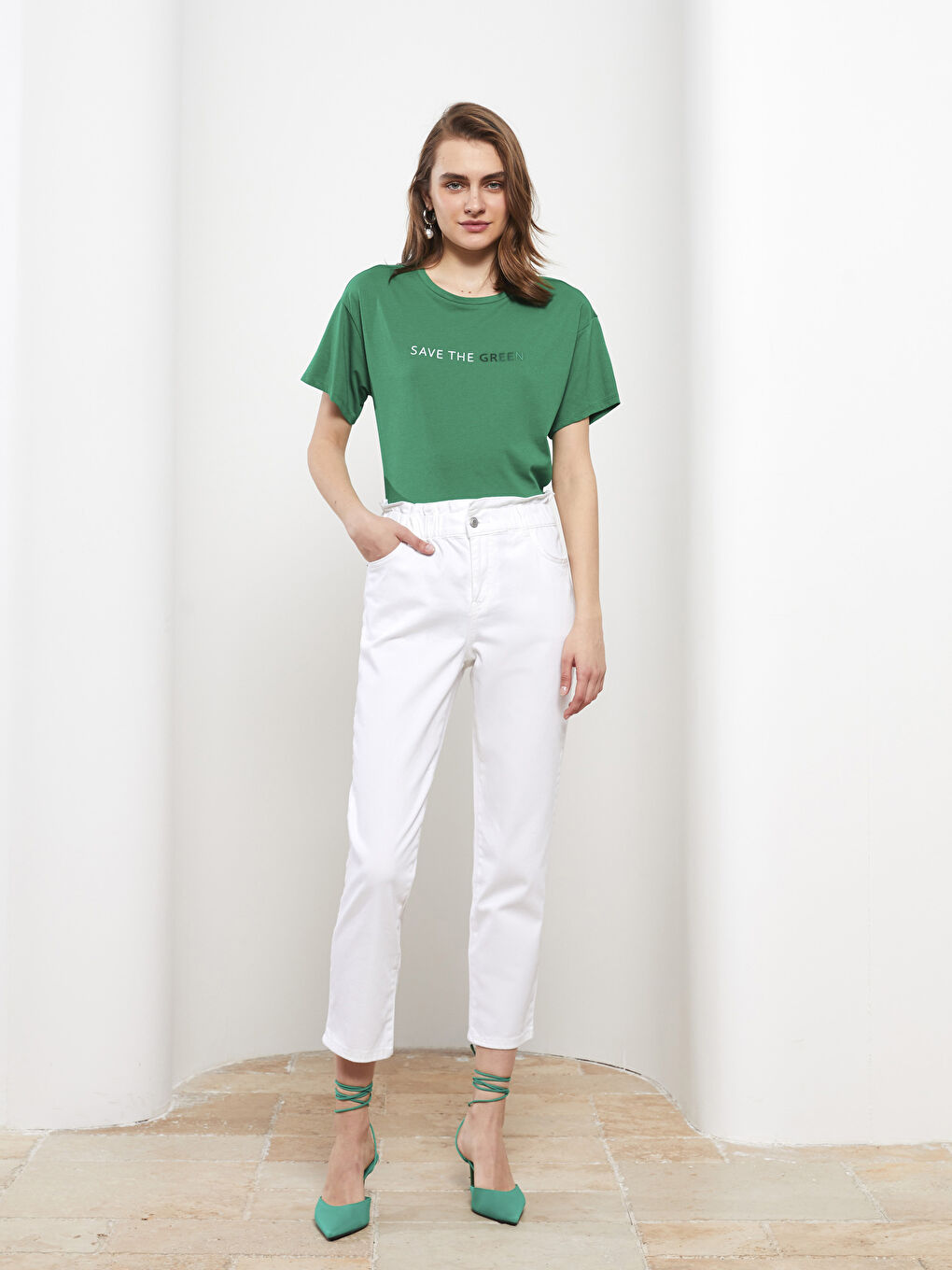 Blugi Rodeo cu Talie Elastică, Croială Skinny Fit Mercur pentru Femei, cu Detalii de Buzunar-1