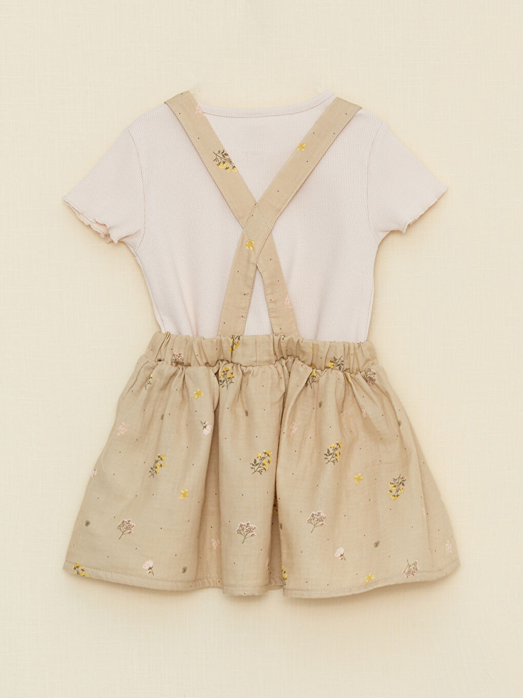 Ensemble T-Shirt et Robe Bébé Fille en Coton Imprimé à Manches Courtes et Col Rond Lot de 2-2