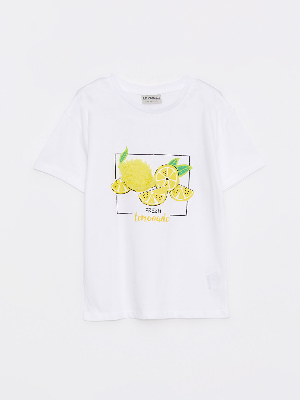 Crew Neck Printed Short Sleeve Cotton Girl T-shirt