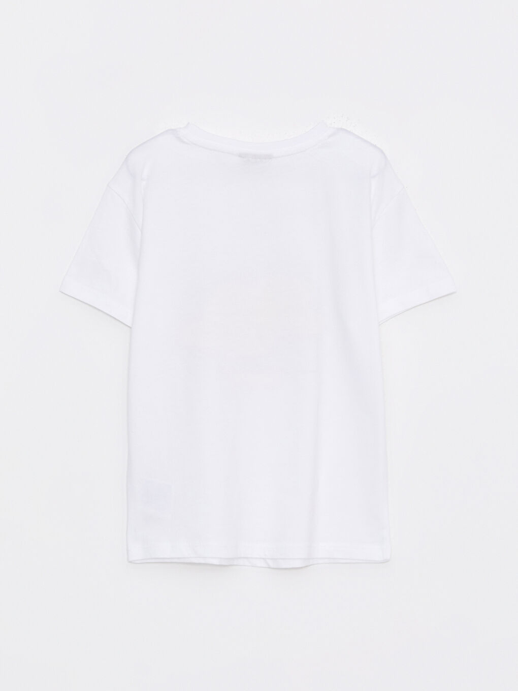 Crew Neck Printed Short Sleeve Cotton Girl T-shirt-1