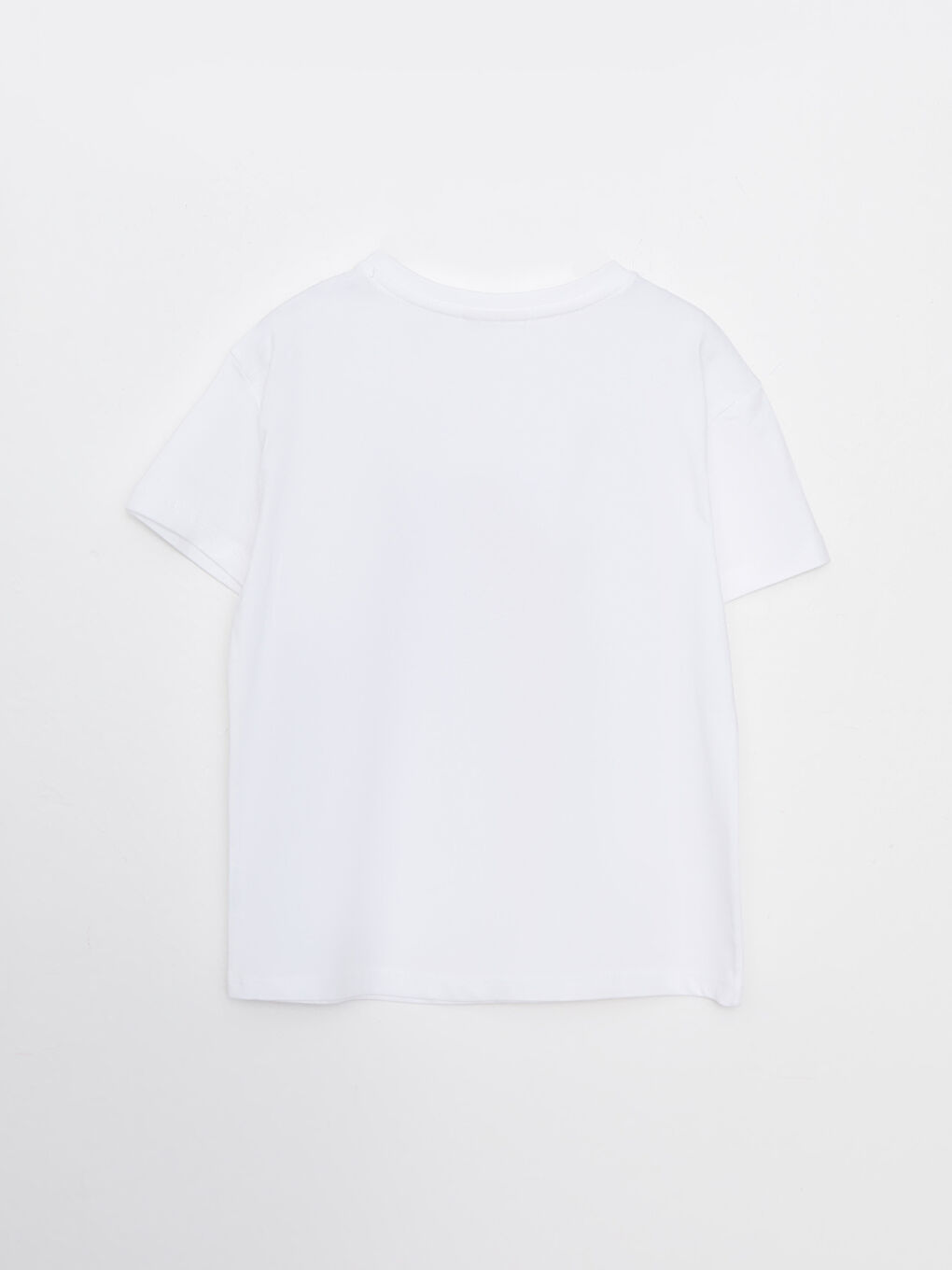 Crew Neck Printed Short Sleeve Cotton Girl T-shirt-1