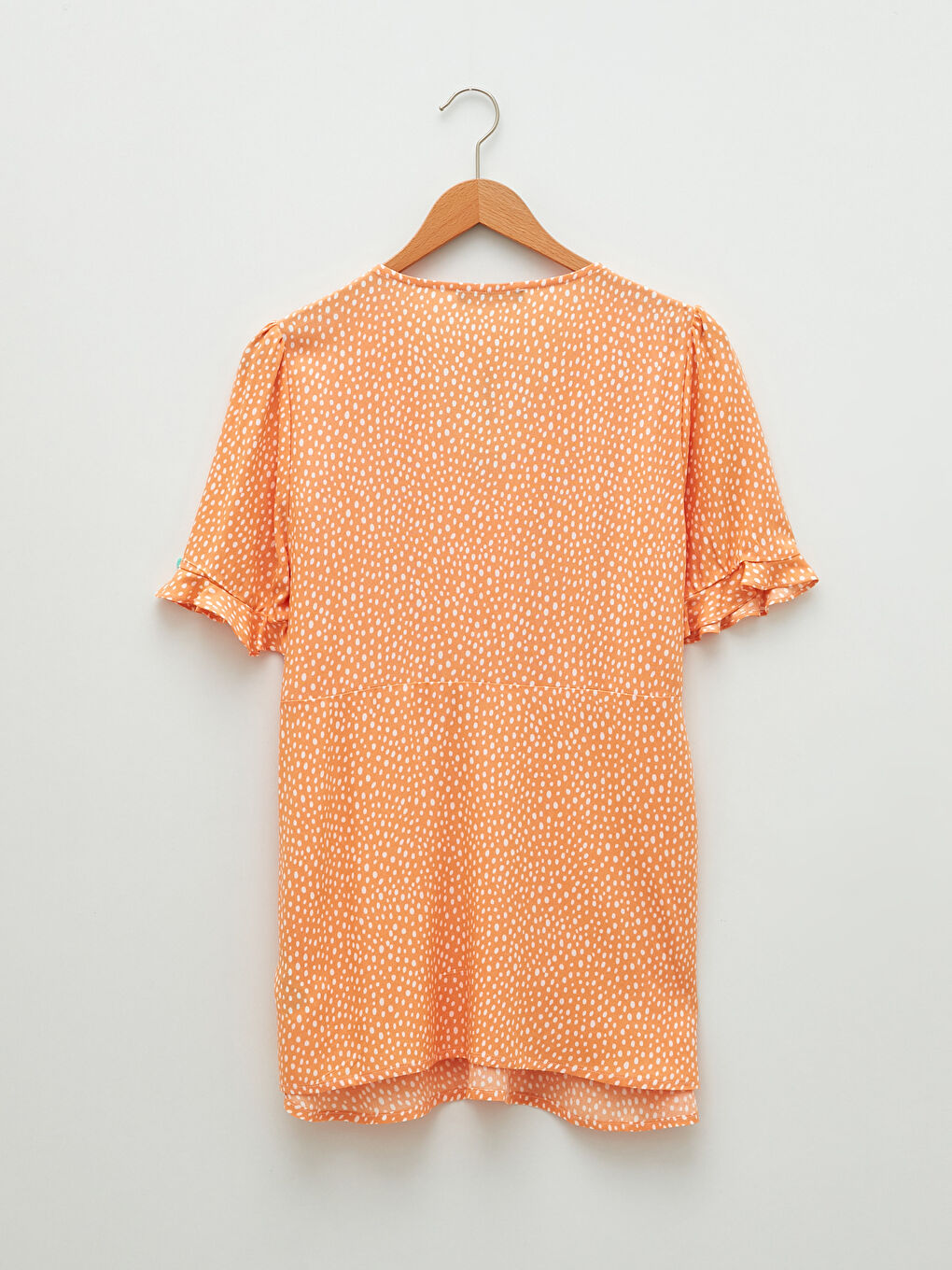 Mercan V Yaka Desenli Kısa Kollu Viskon Hamile Tunik-6