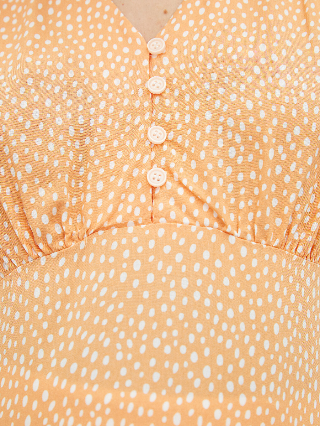 Mercan V Yaka Desenli Kısa Kollu Viskon Hamile Tunik-3