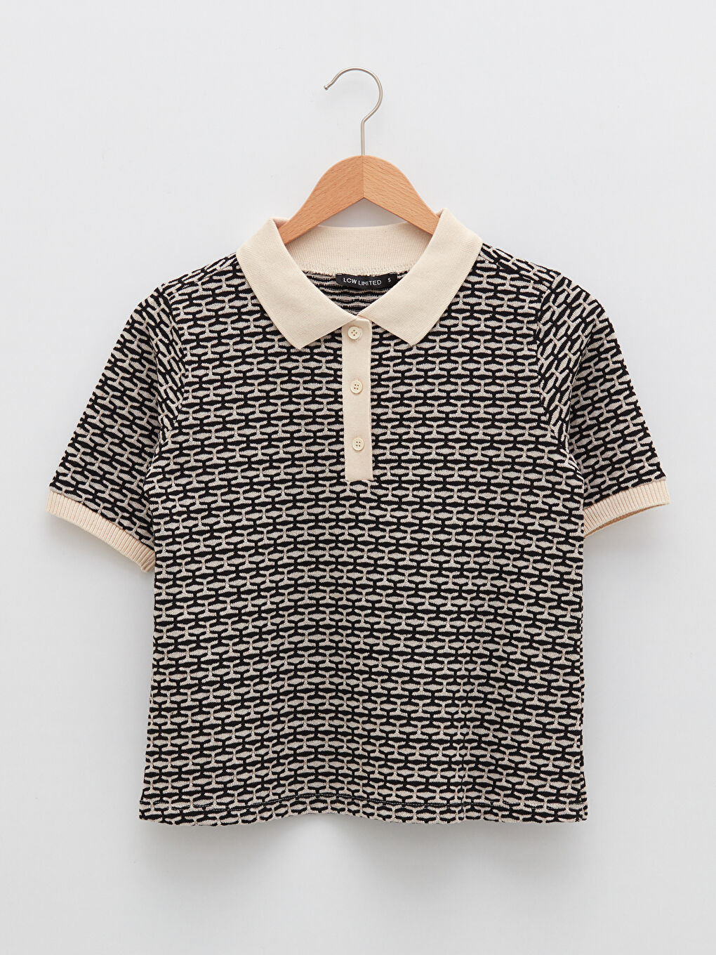 T-shirt à manches courtes à motifs à col roulé pour femmes-6