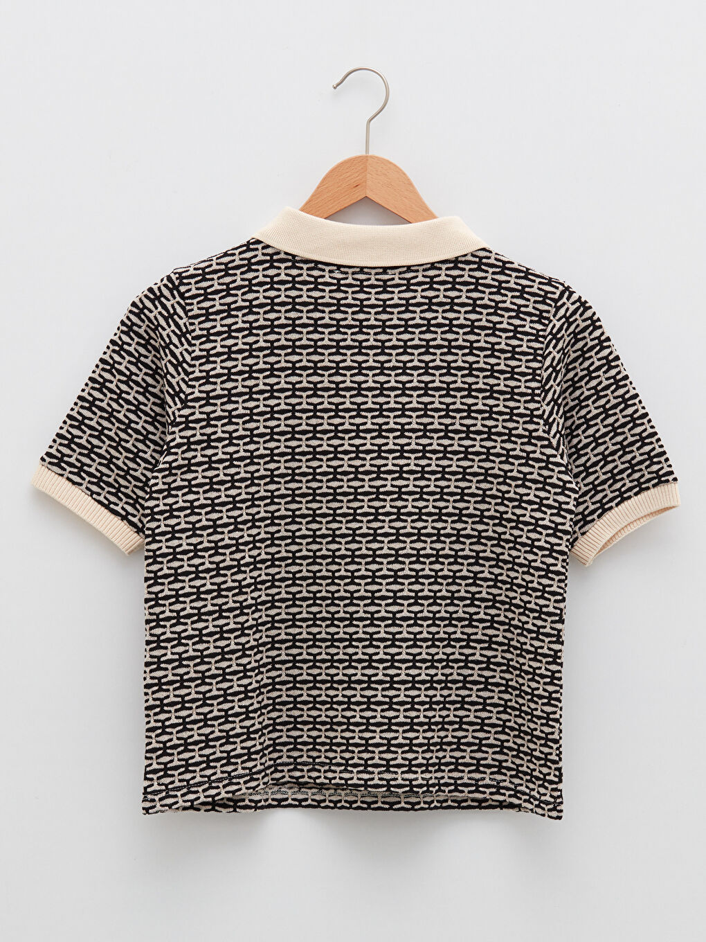 T-shirt à manches courtes à motifs à col roulé pour femmes-7