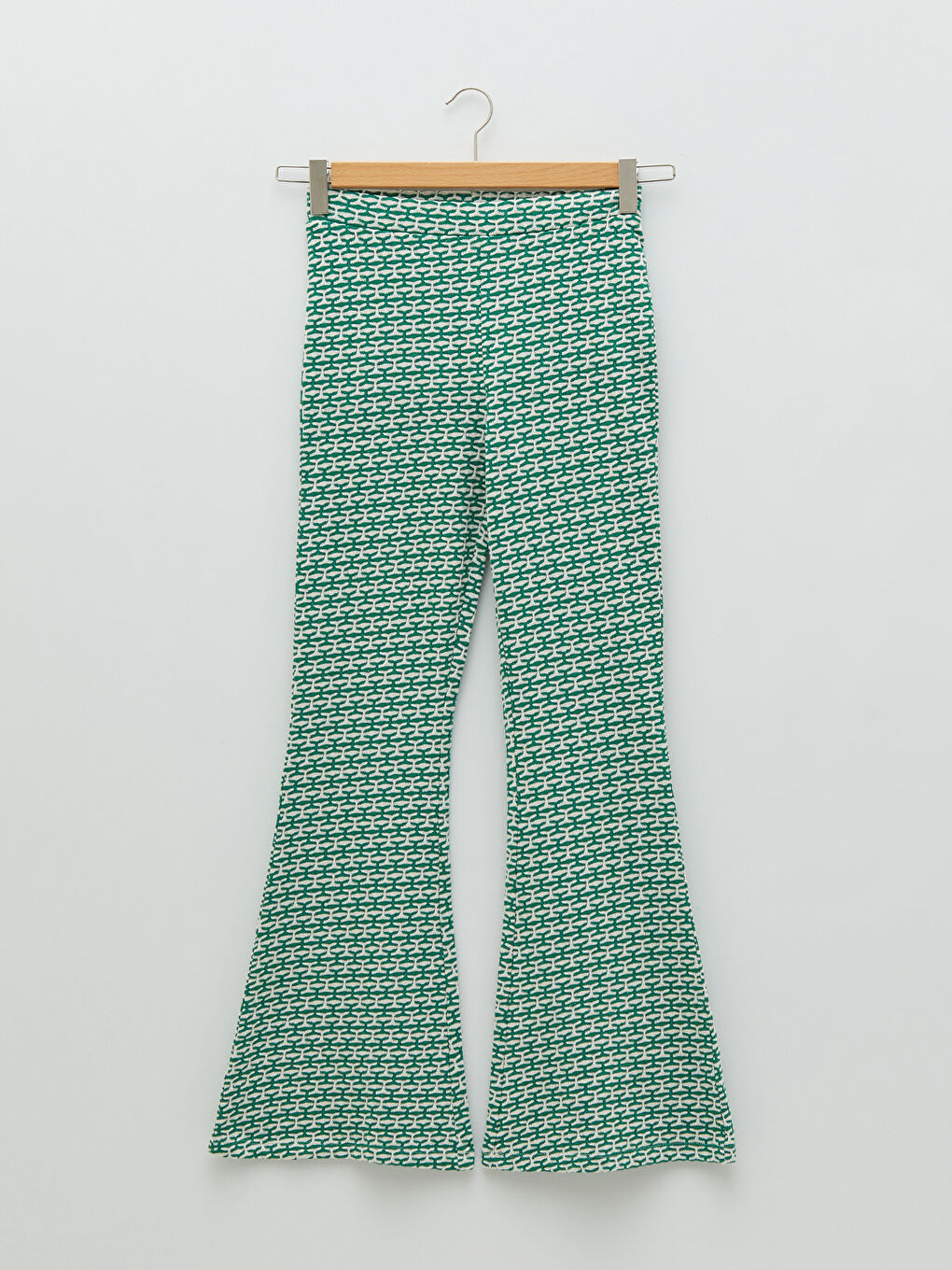 LCW Limited Beli Lastikli Dar Fit Desenli İspanyol Paça Kadın Pantolon -S2ES93Z8-GZR