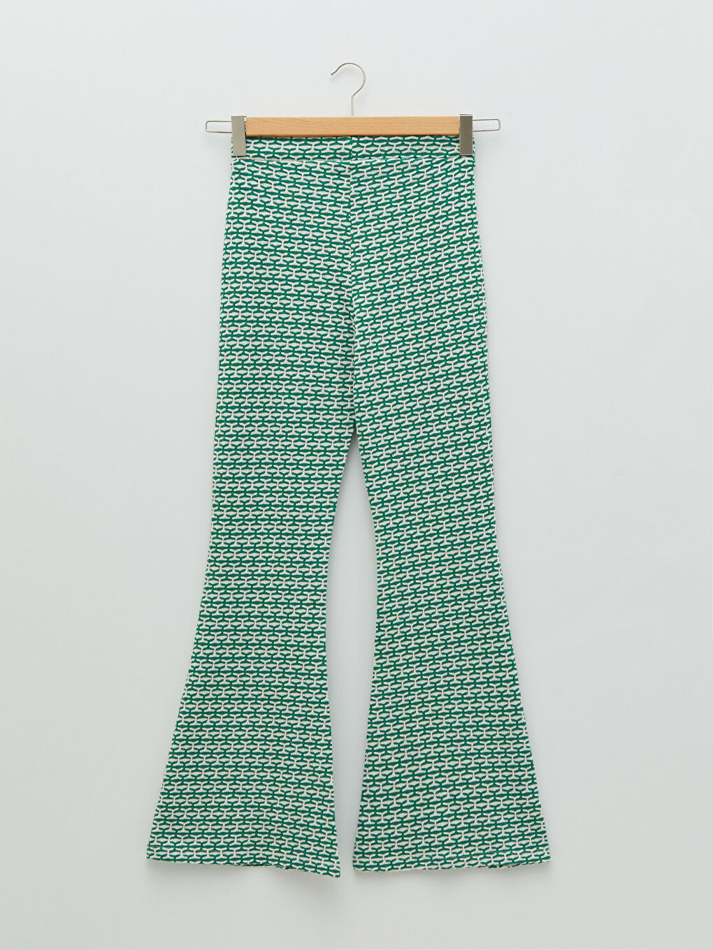 LCW Limited Beli Lastikli Dar Fit Desenli İspanyol Paça Kadın Pantolon -S2ES93Z8-GZR