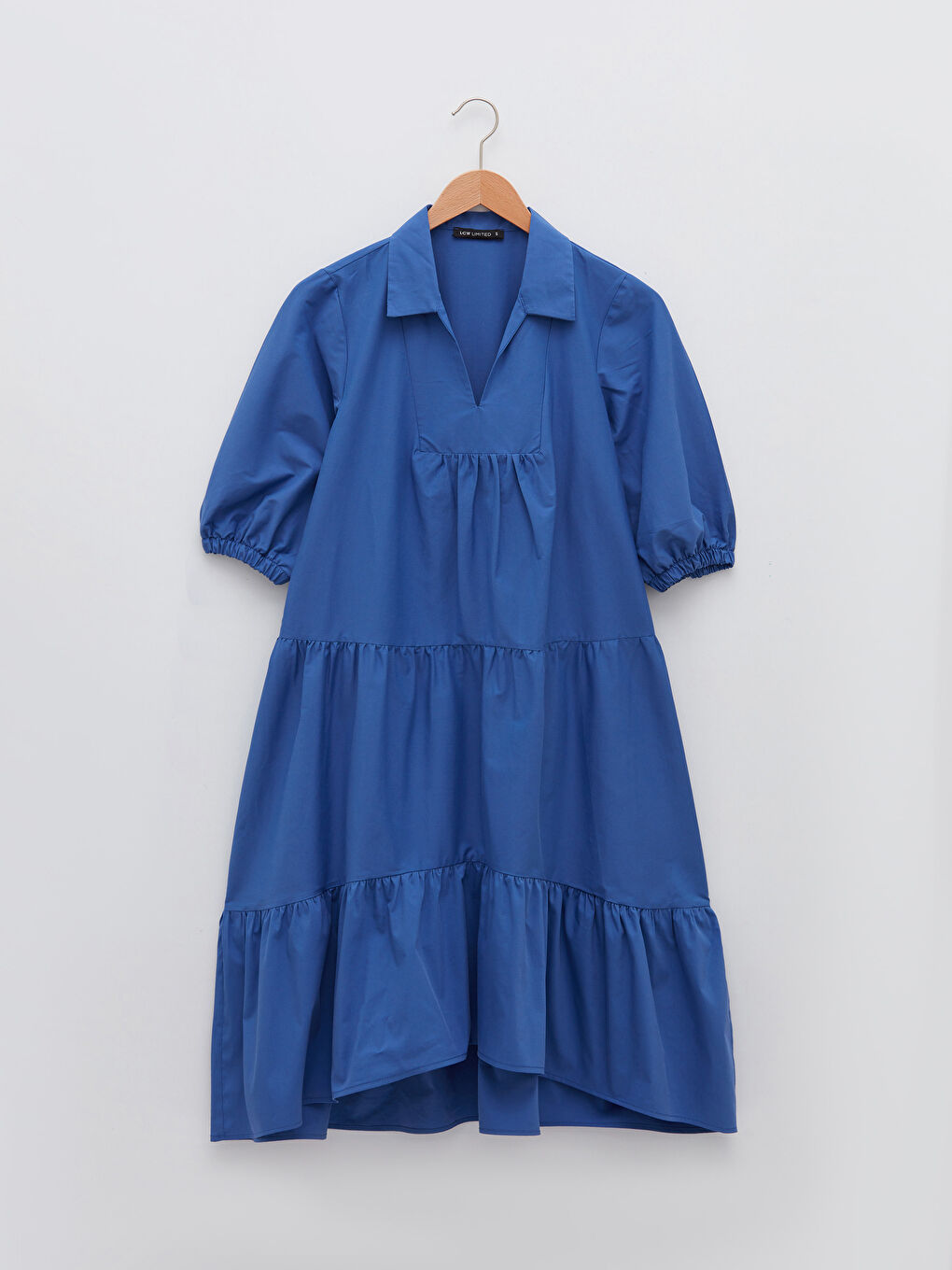 Shirt Collar Straight Short Sleeve Poplin Women Dress -S2ES94Z8-HSJ