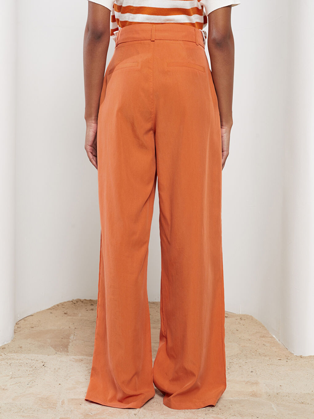 әйелдерге арналған ыңғайлы пішімді түзу қалталы шалбар-4