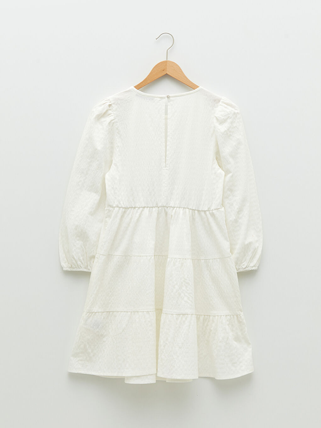 Crew Neck Patterned Cotton Women's Dress-5